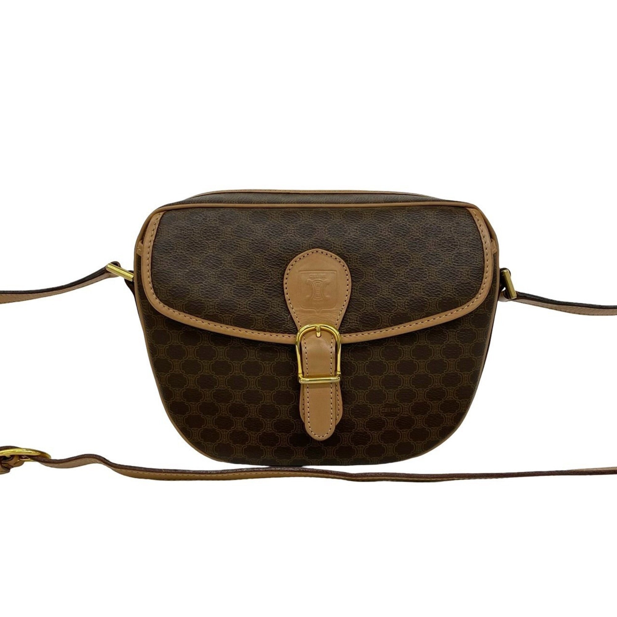 Celine Brown Leather Pvc Pochette Shoulder Bag (Pre-Owned)