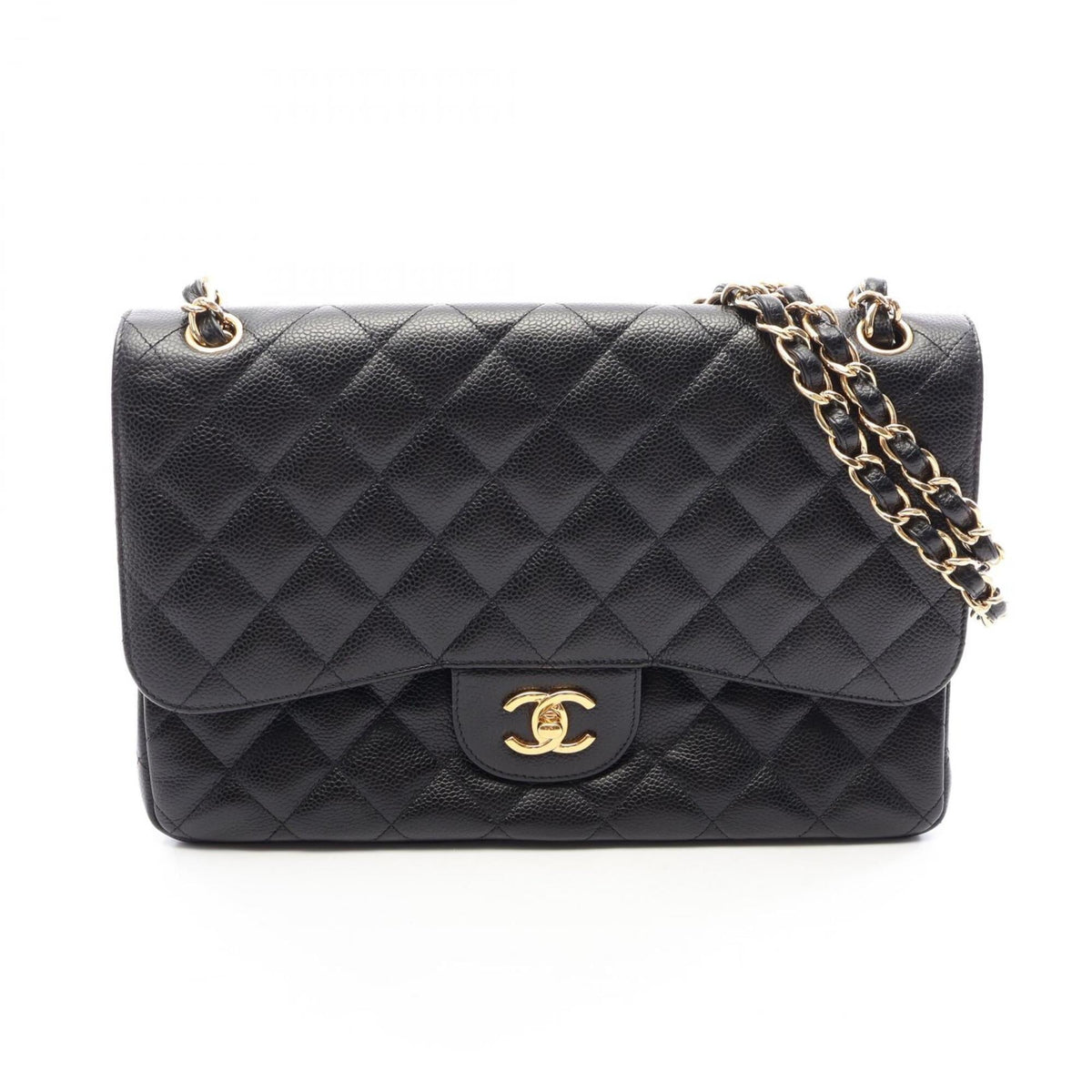 Chanel Black Grained Calfskin Handbag Shoulder Bag (Pre-Owned)