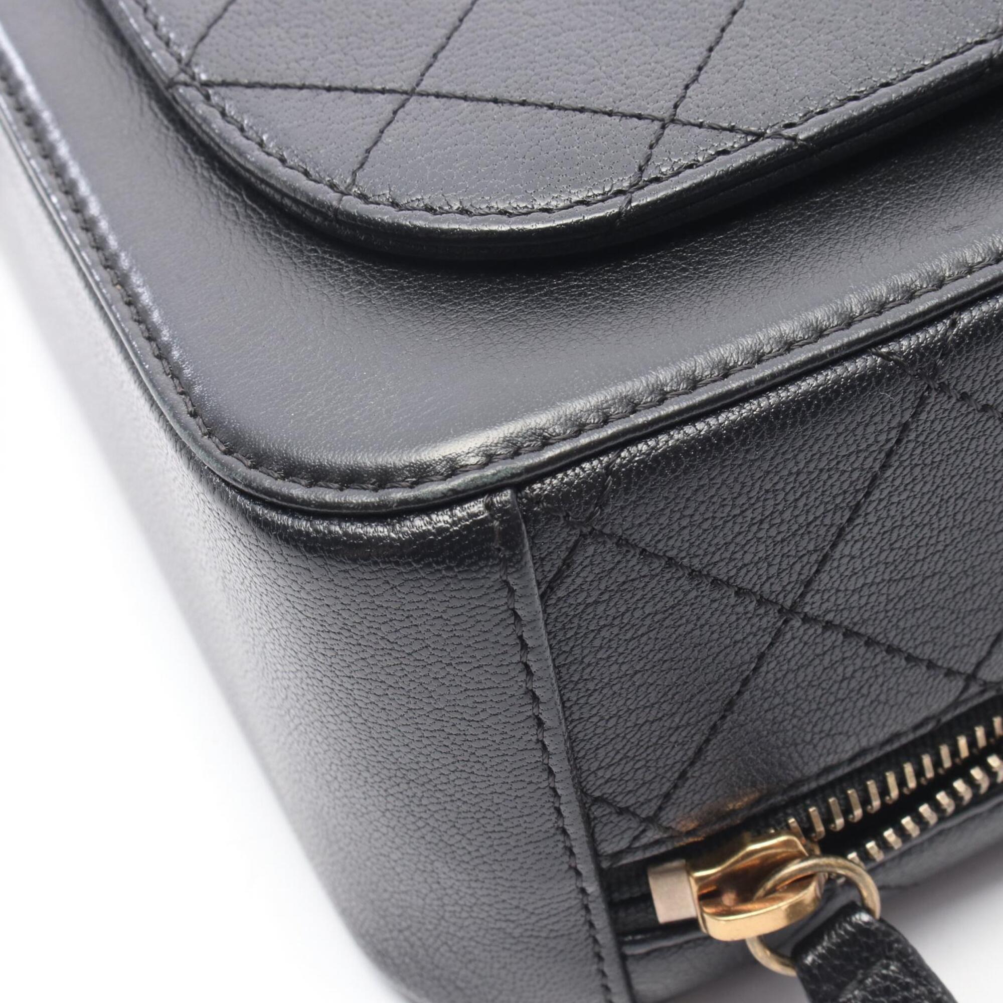 Chanel Black Leather Handbag Shoulder Bag (Pre-Owned)
