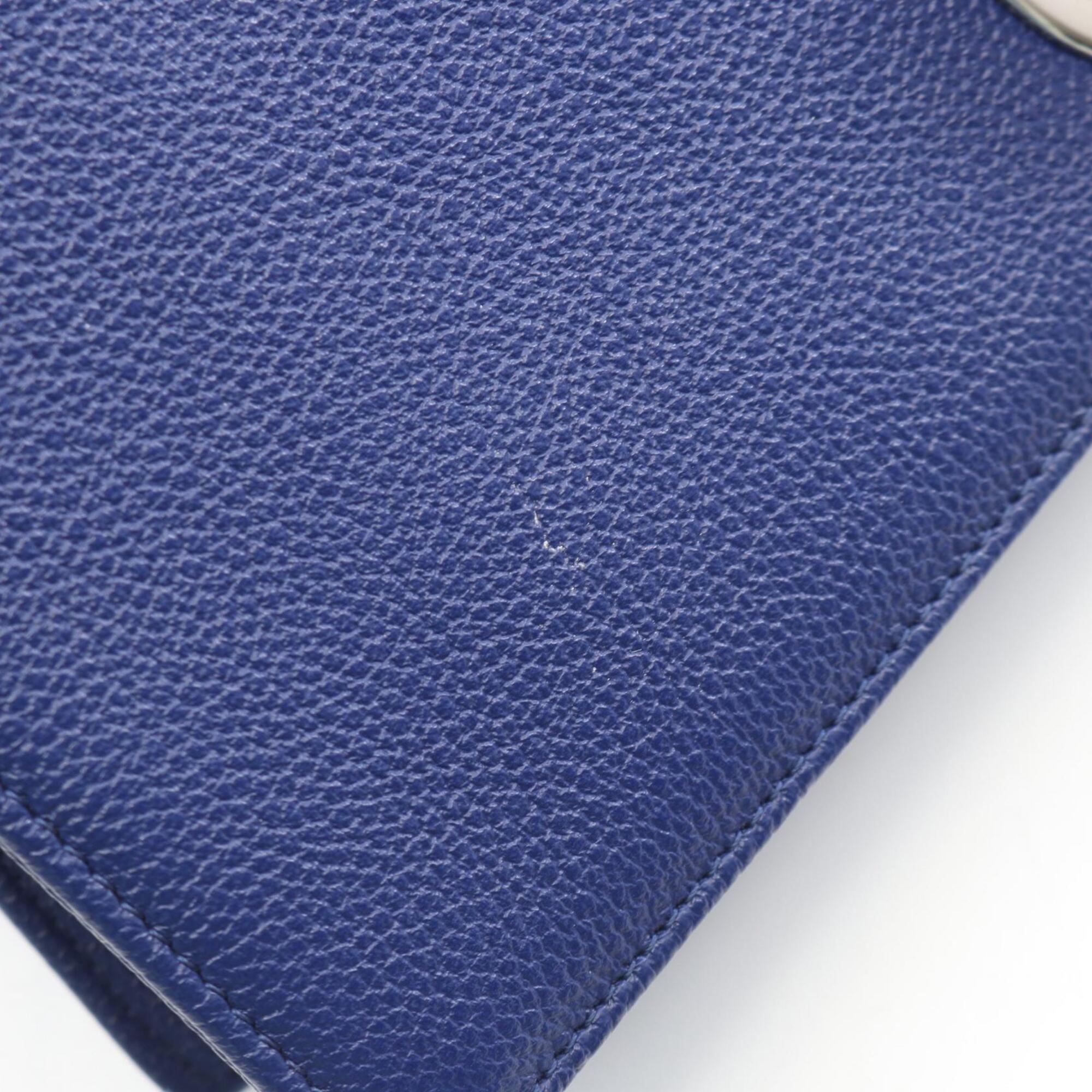 Christian Dior Blue Leather Handbag Shoulder Bag (Pre-Owned)