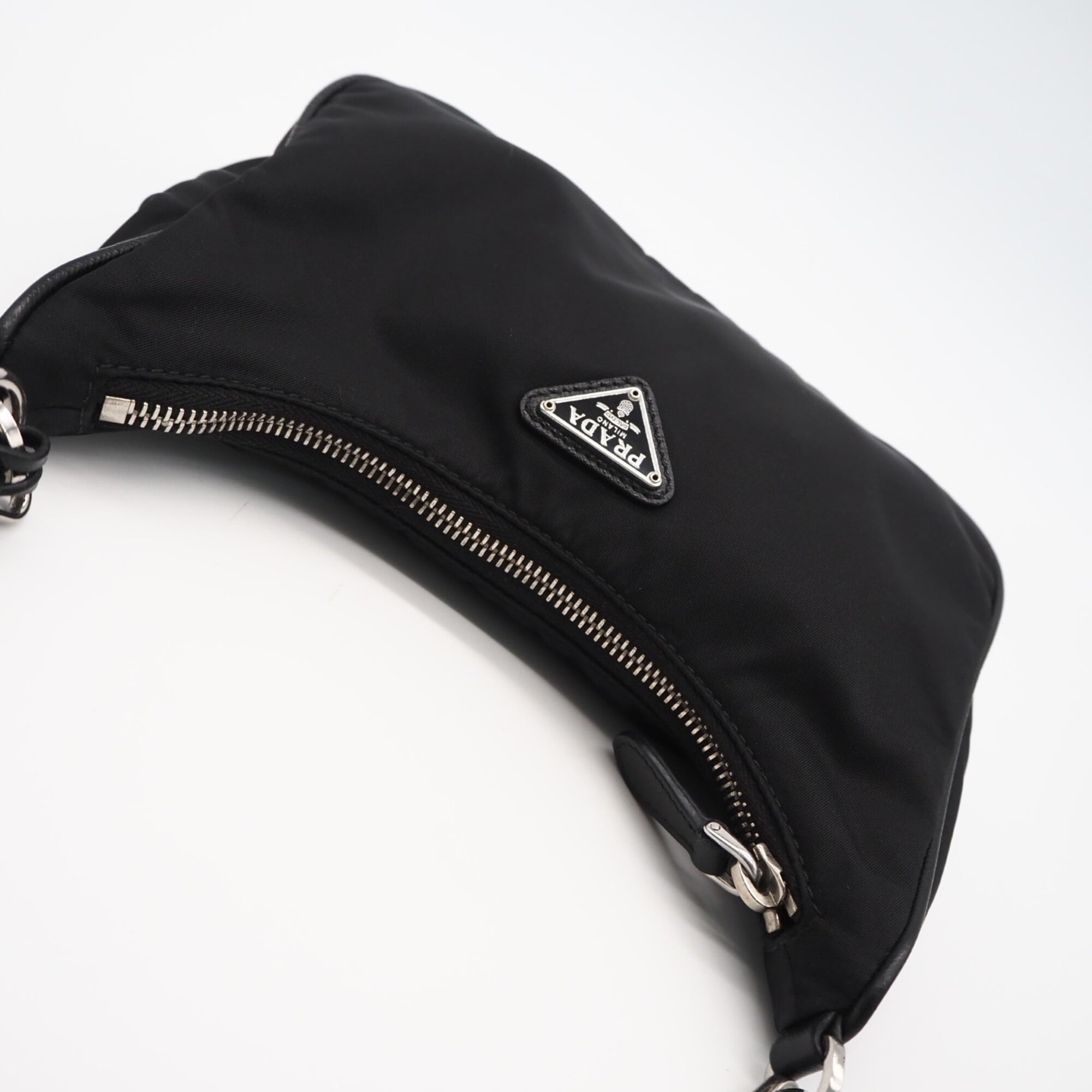 Prada Black Nylon Pouch Shoulder Bag (Pre-Owned)