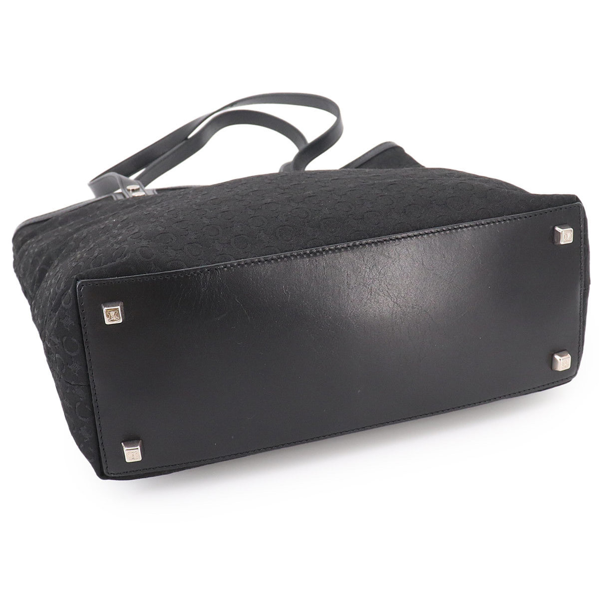 Celine Black Canvas Leather Handbag Tote Bag (Pre-Owned)