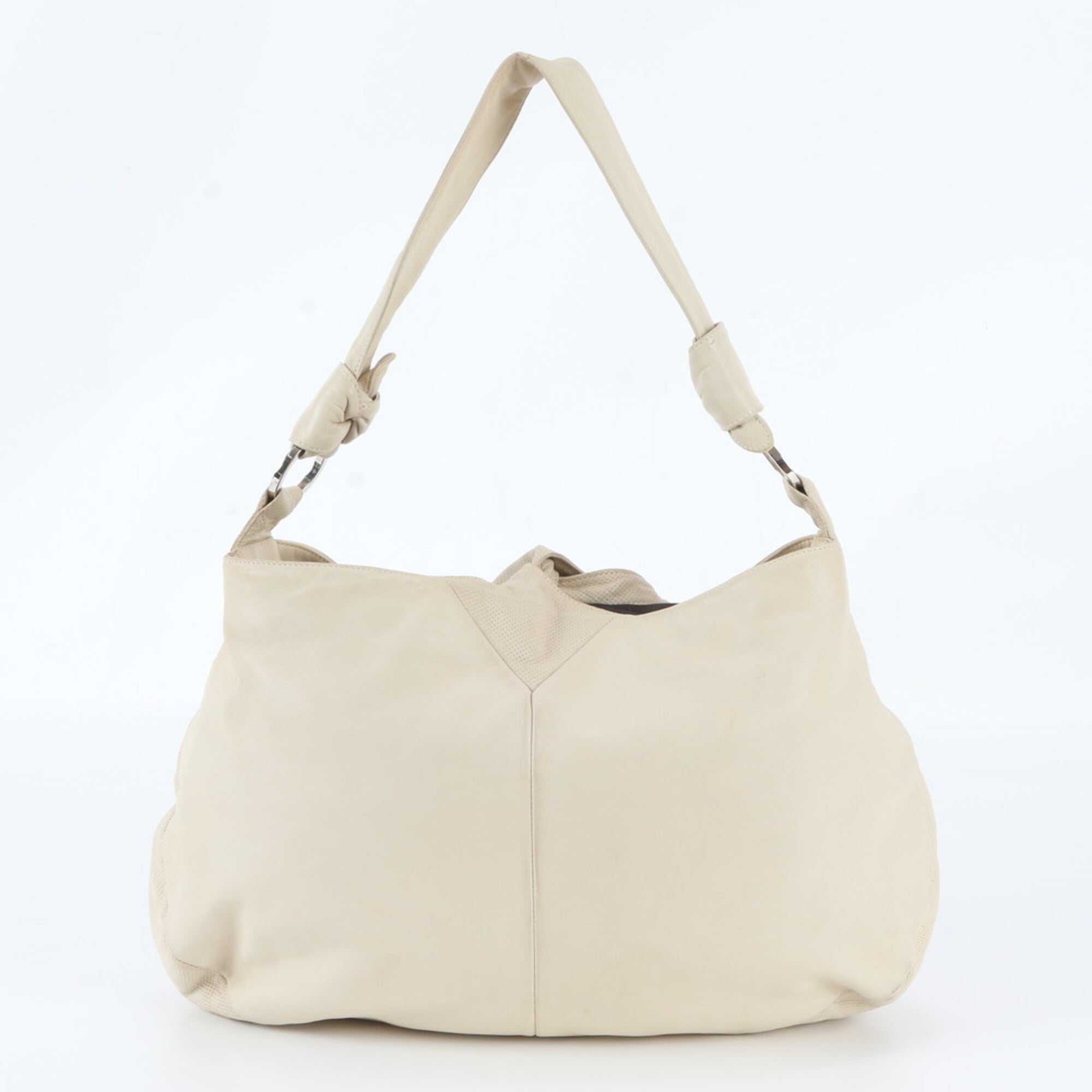 Loewe Ivory Leather Handbag Shoulder Bag Tote Bag (Pre-Owned)