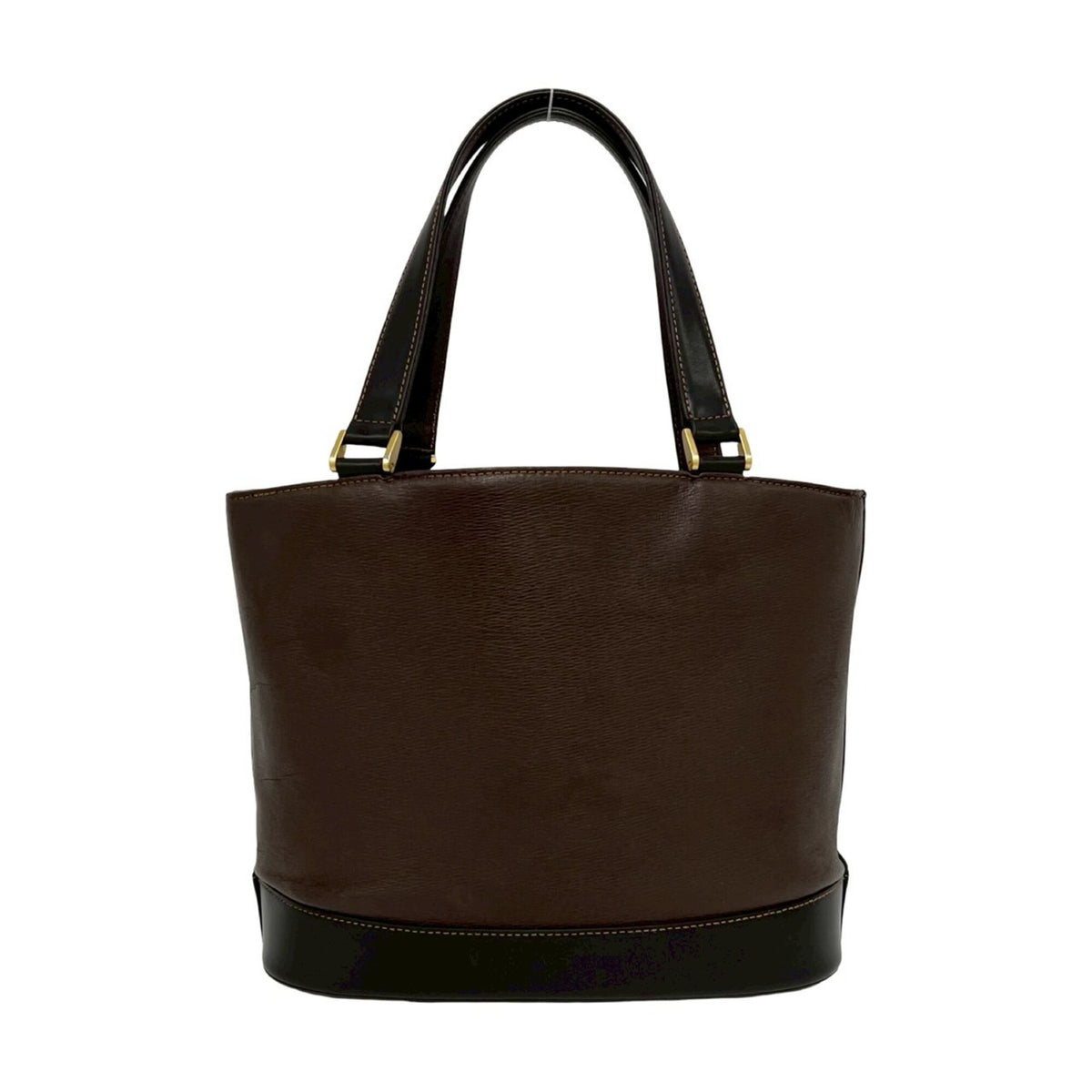 Burberry Black Brown Leather Handbag Tote Bag (Pre-Owned)