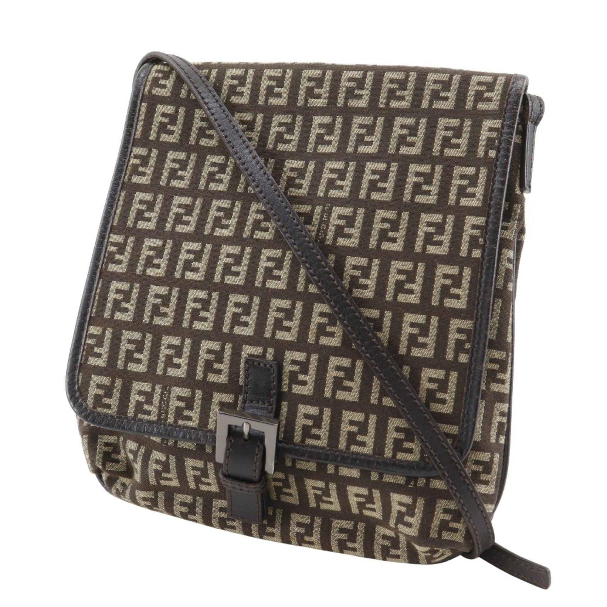 Fendi Brown Zucchino Shoulder Bag (Pre-Owned)