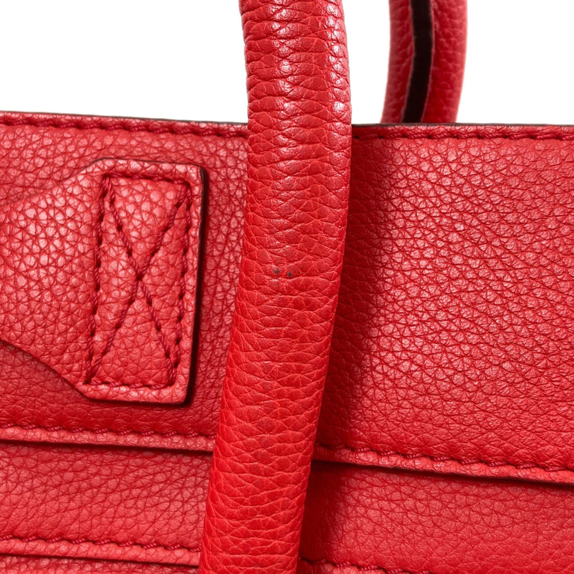 Celine Luggage Red Color Leather Handbag (Pre-Owned)