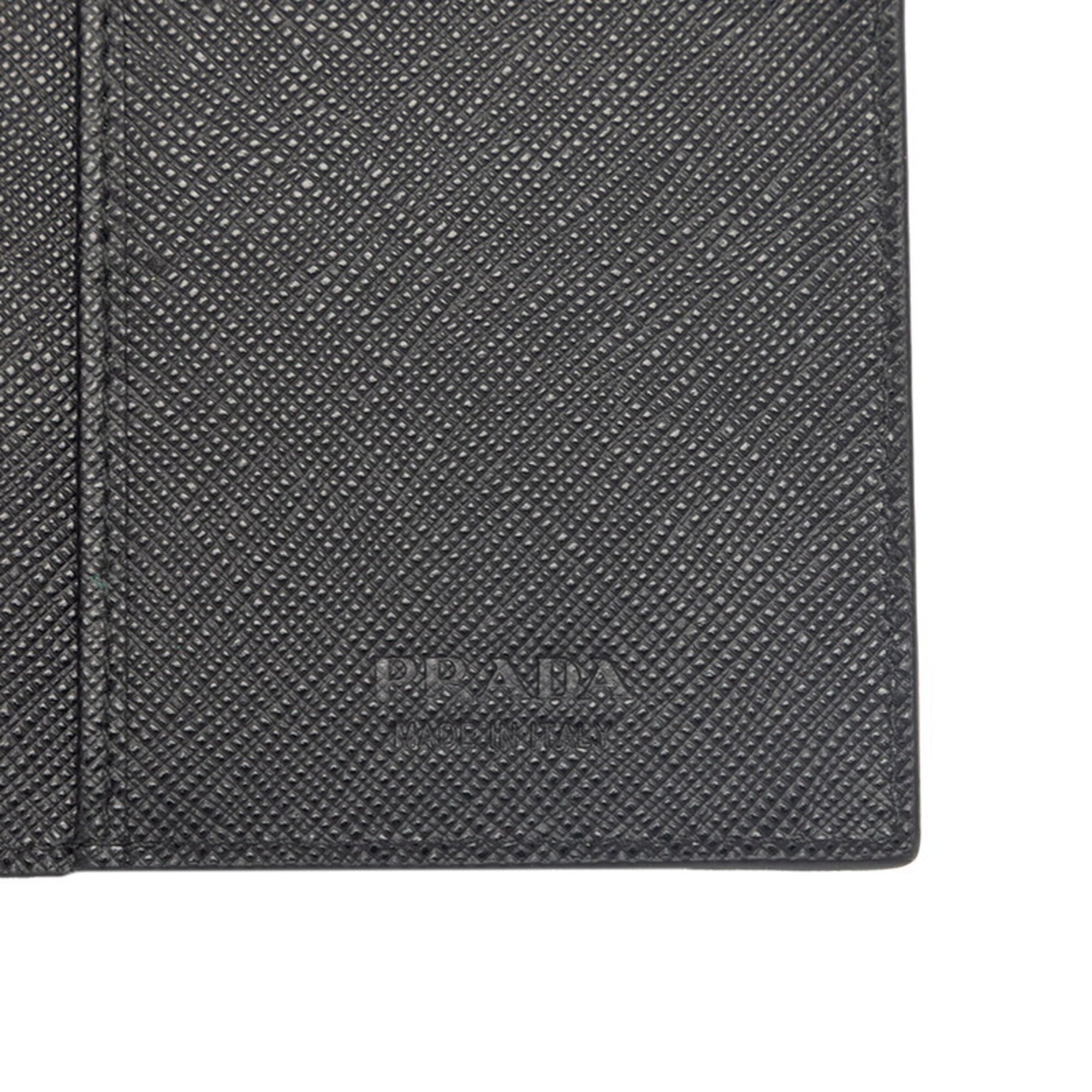 Prada Black Leather Long Wallet (Bi-Fold) (Pre-Owned)