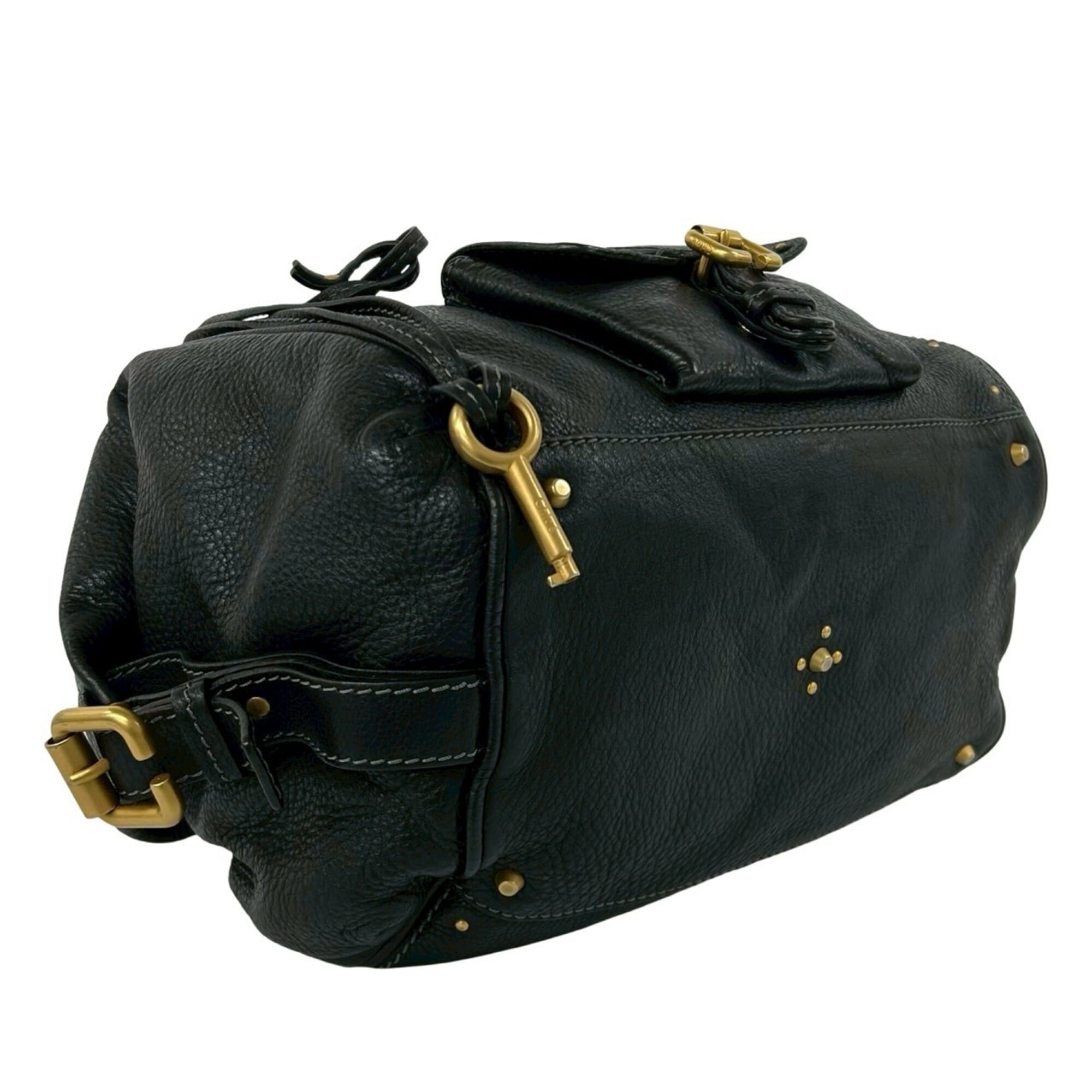 Chloé Black Leather Handbag Tote Bag (Pre-Owned)
