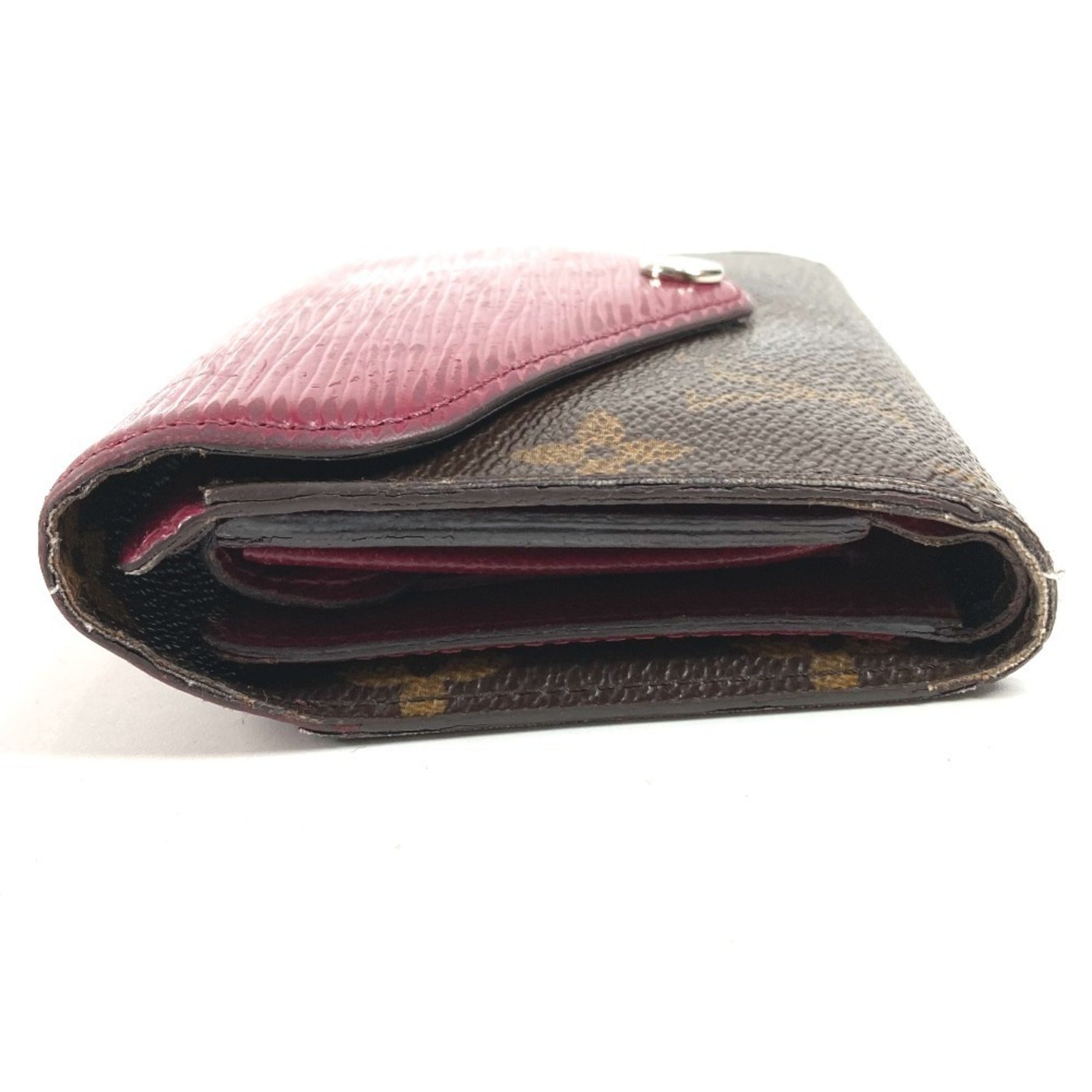 Louis Vuitton Monogram Brown Fuchsia Pink Pink Monogram Epi Leather Wallet (Tri-Fold) (Pre-Owned)