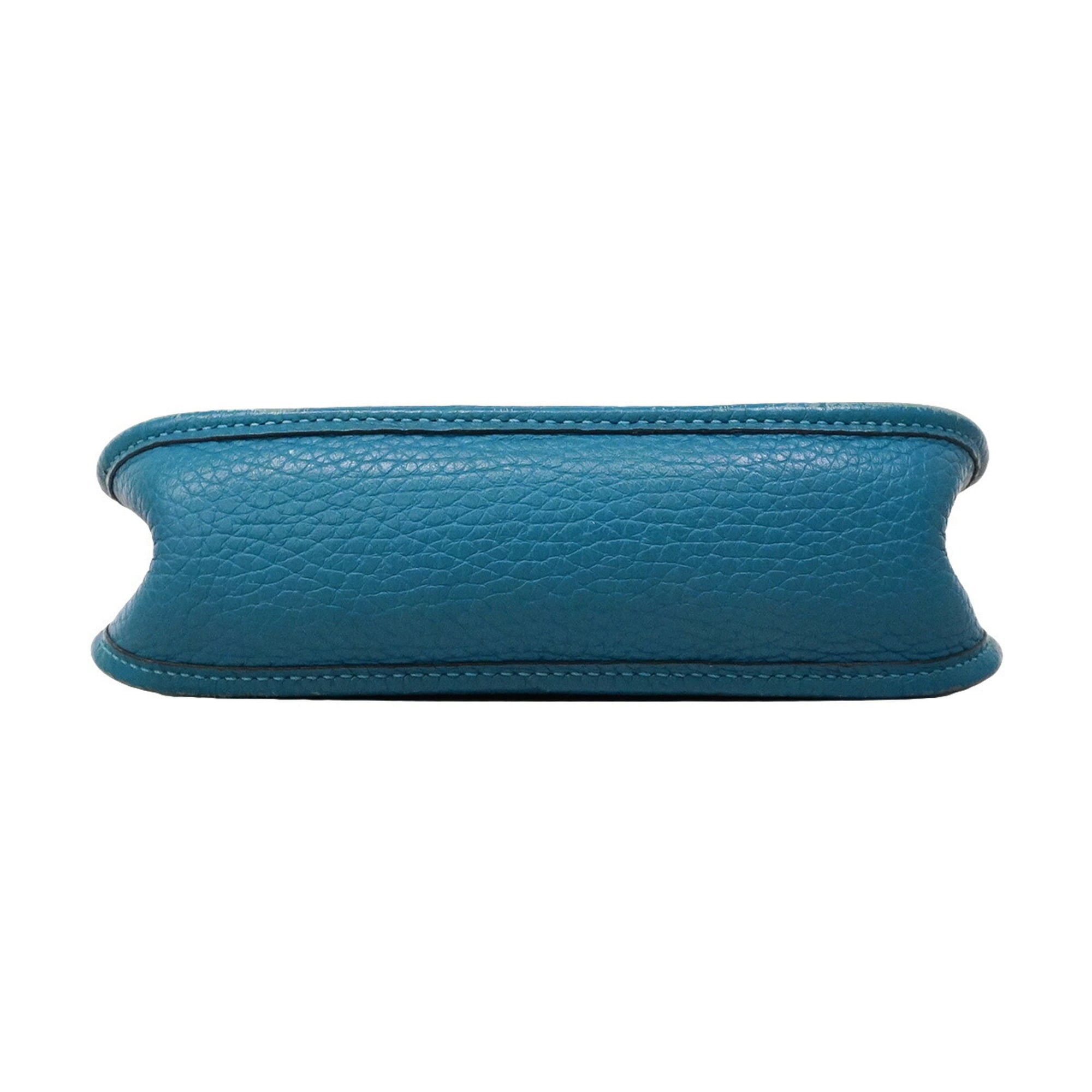 Hermes Blue Taurillon Clemence Leather Shoulder Bag (Pre-Owned)
