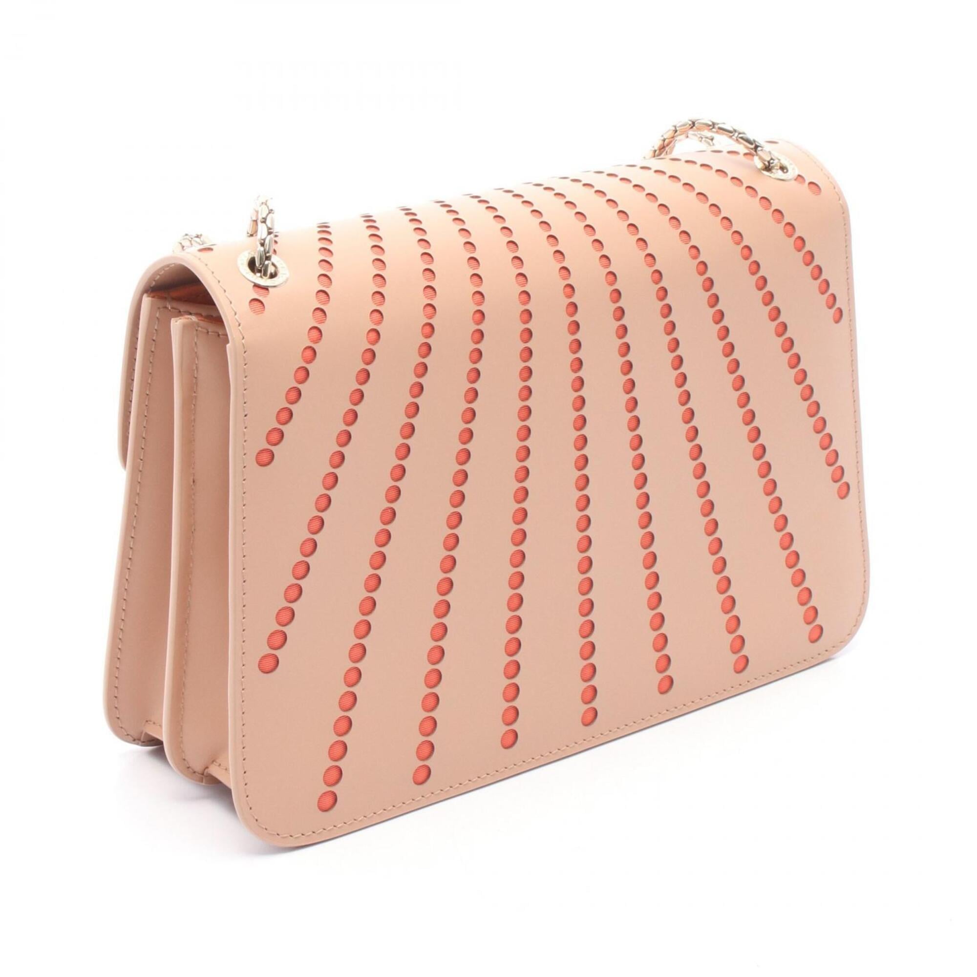 Bvlgari Orange Pink Leather Handbag Shoulder Bag (Pre-Owned)