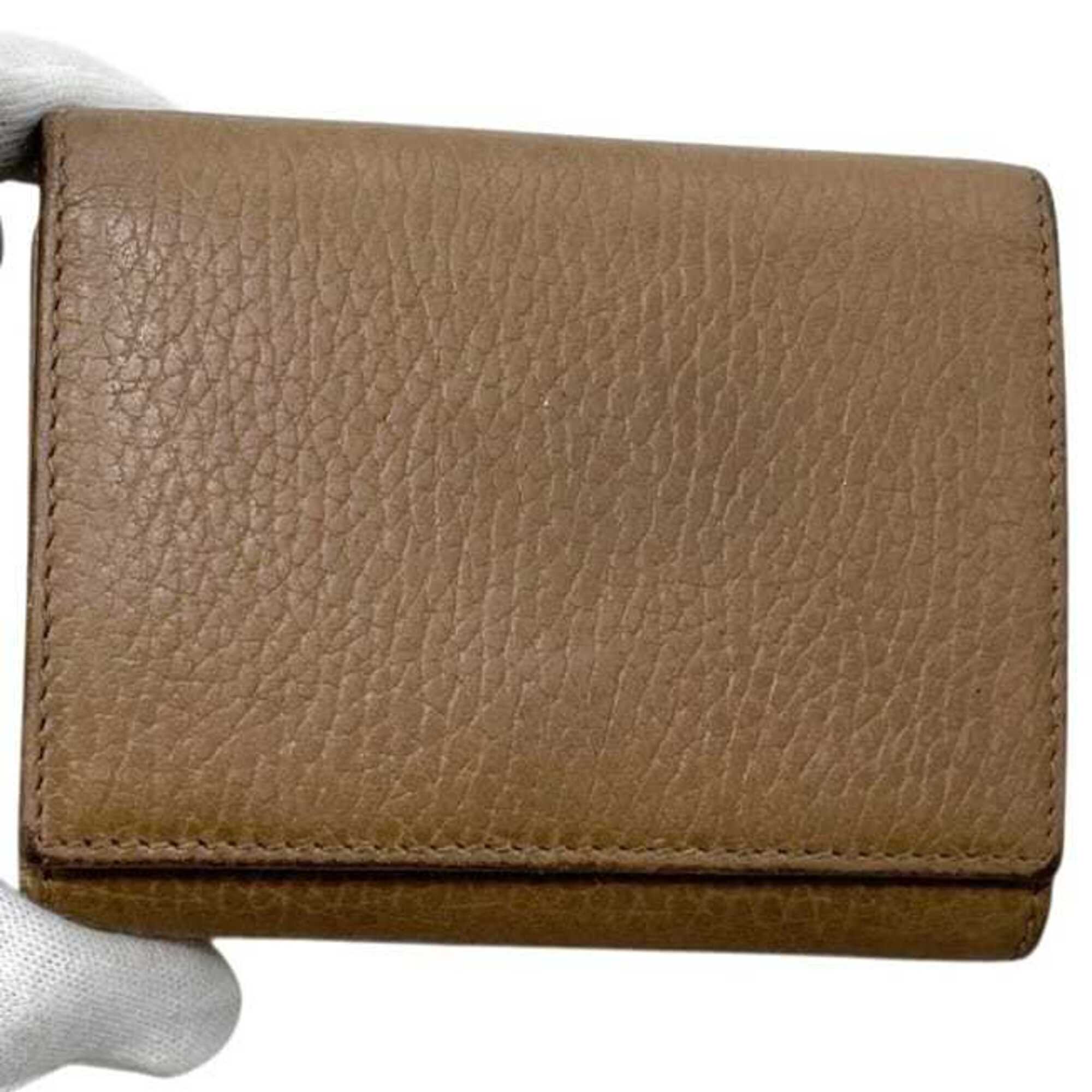 Gucci Beige Leather Wallet (Tri-Fold) (Pre-Owned)