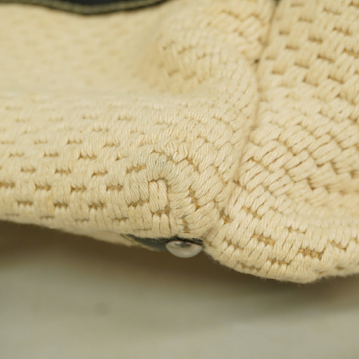 Chanel Beige Black Canvas Shoulder Bag (Pre-Owned)