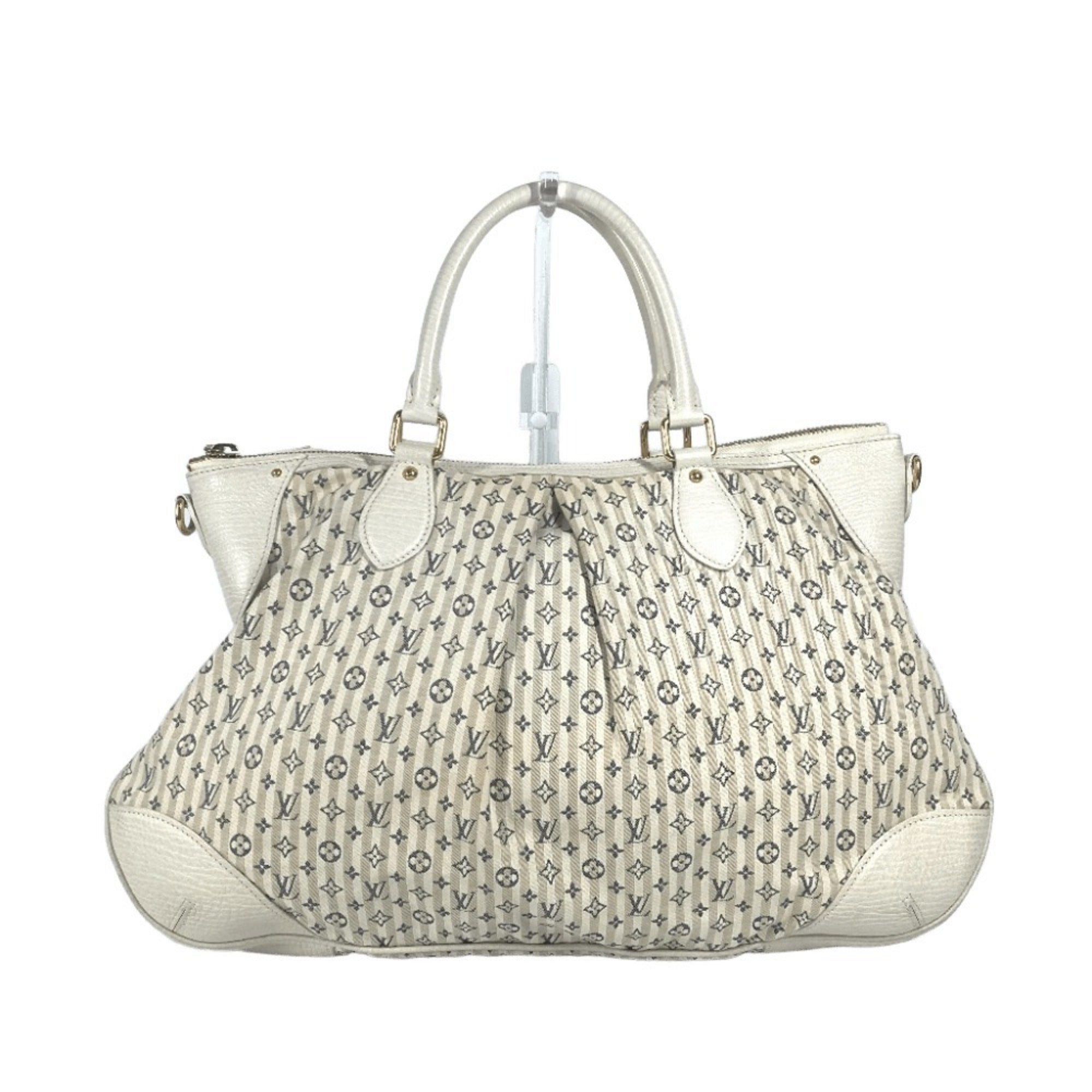 Louis Vuitton Blue White Monogram Mini Handbag Shoulder Bag Tote Bag (Pre-Owned)