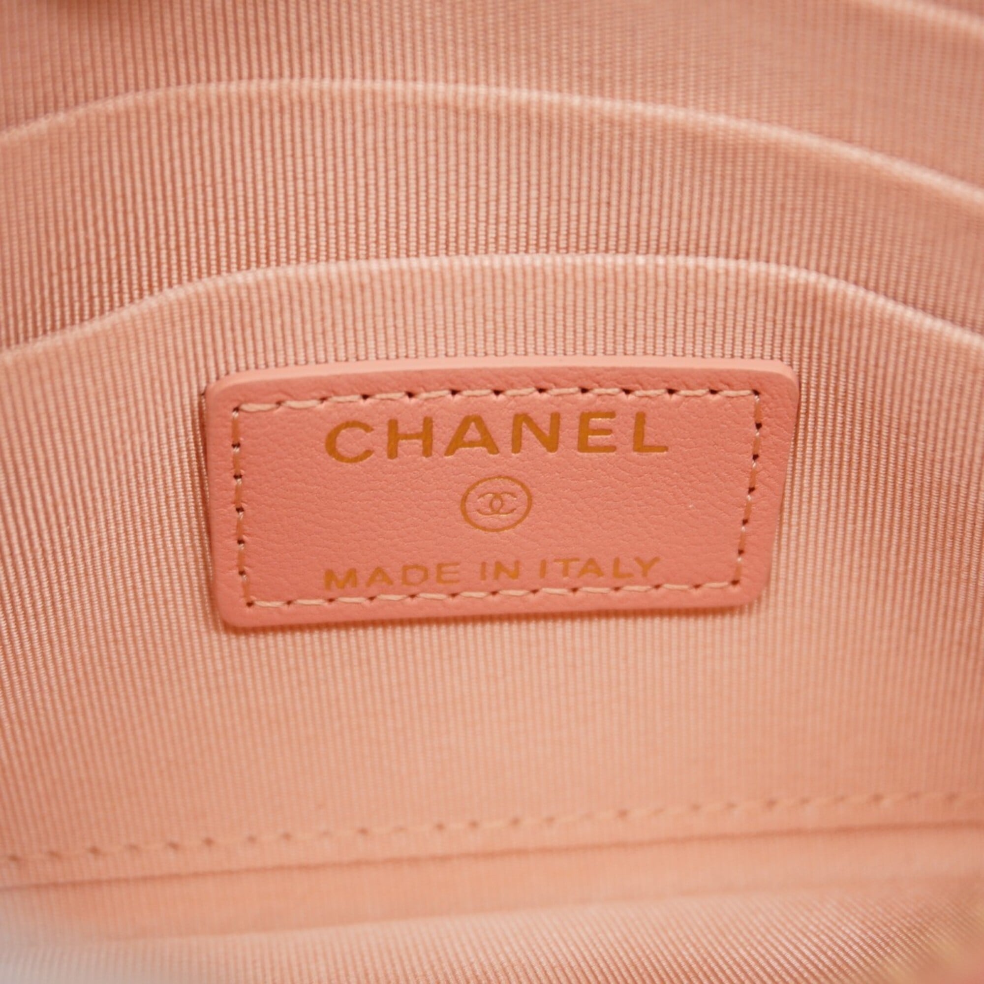 Chanel Pink Leather Long Wallet (Bi-Fold) (Pre-Owned)