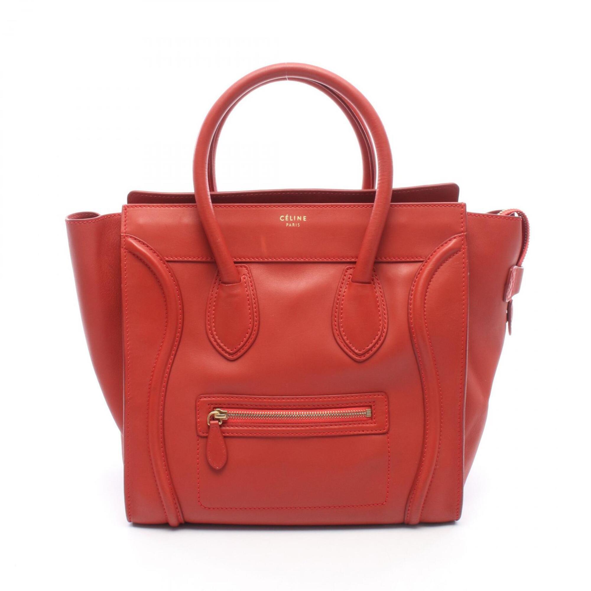 Celine Red Color Leather Handbag (Pre-Owned)