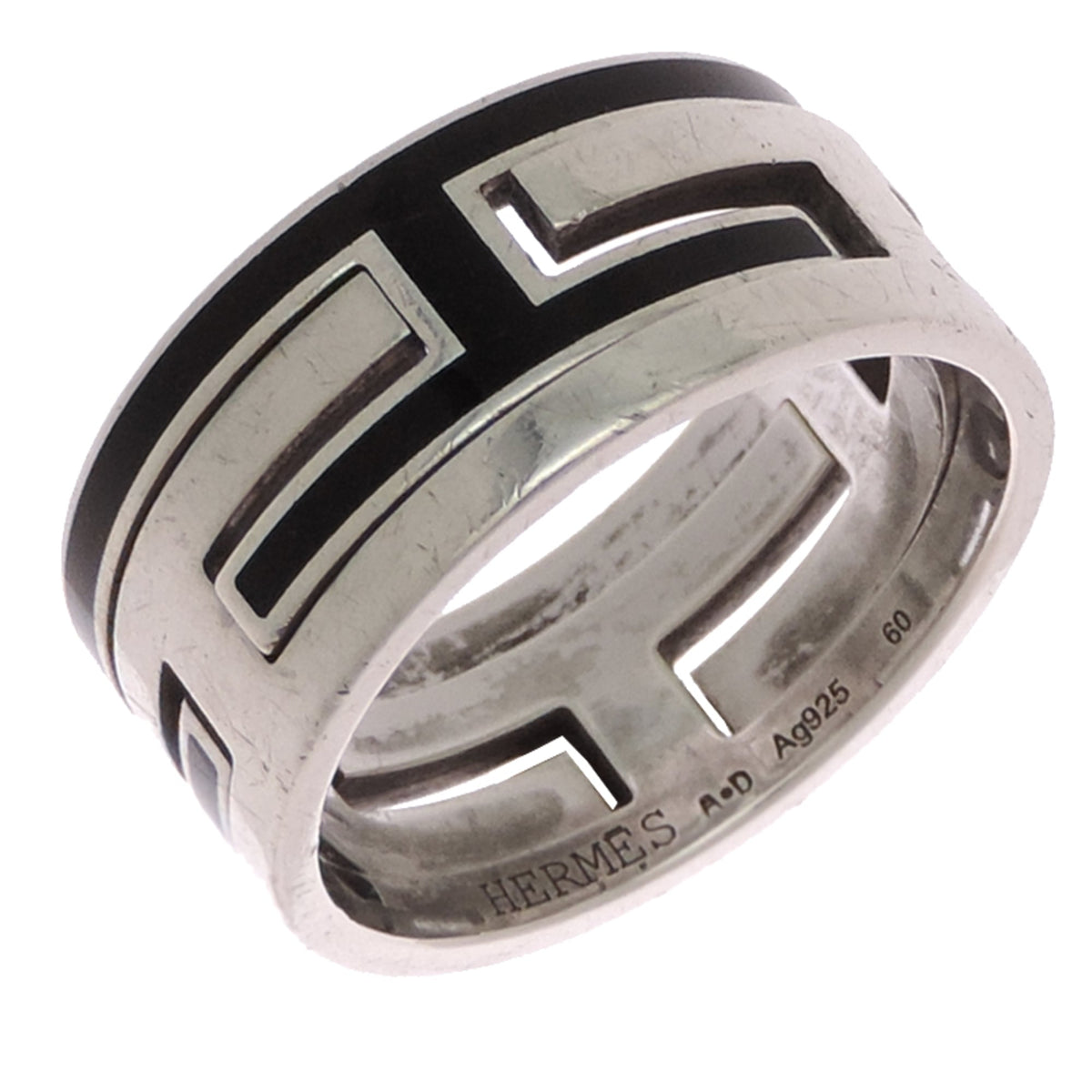 Hermes Silver 925 Band Ring (Pre-Owned)