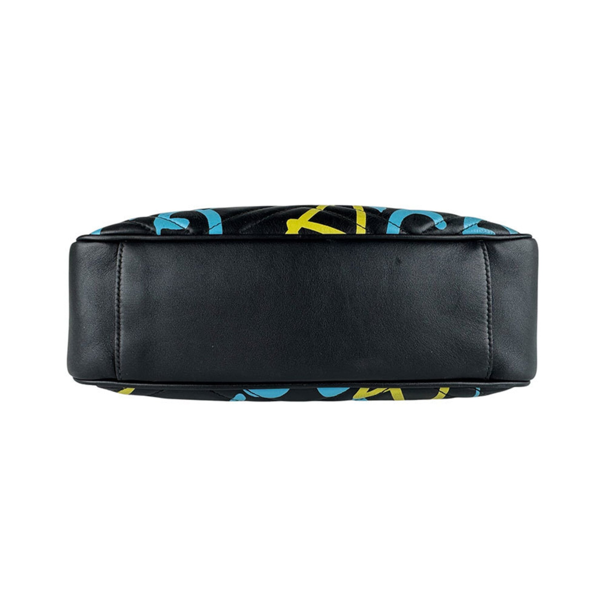 Gucci Black Blue Yellow Leather Shoulder Bag (Pre-Owned)