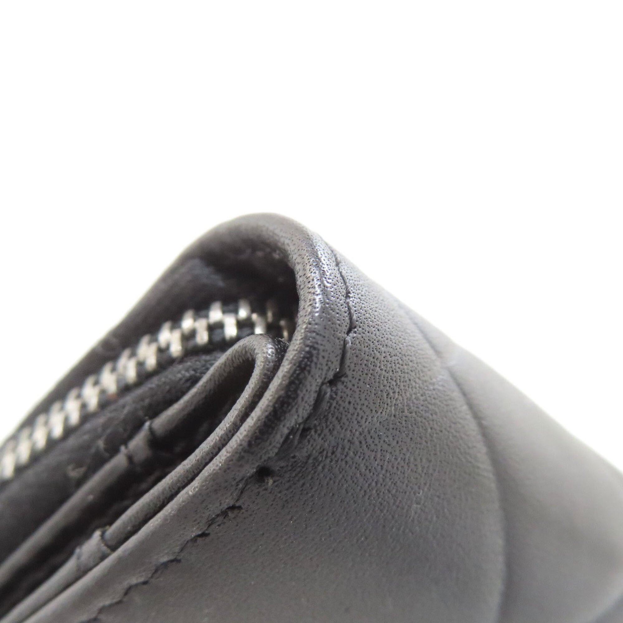 Chanel Black Leather Long Wallet (Bi-Fold) (Pre-Owned)