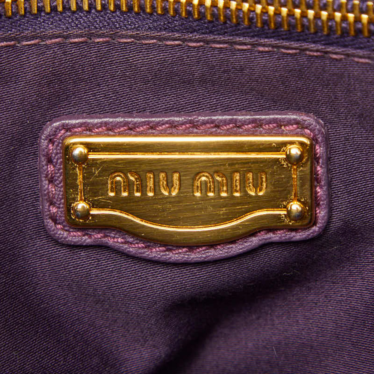 Miu Miu Purple Leather Boston Bag Handbag (Pre-Owned)