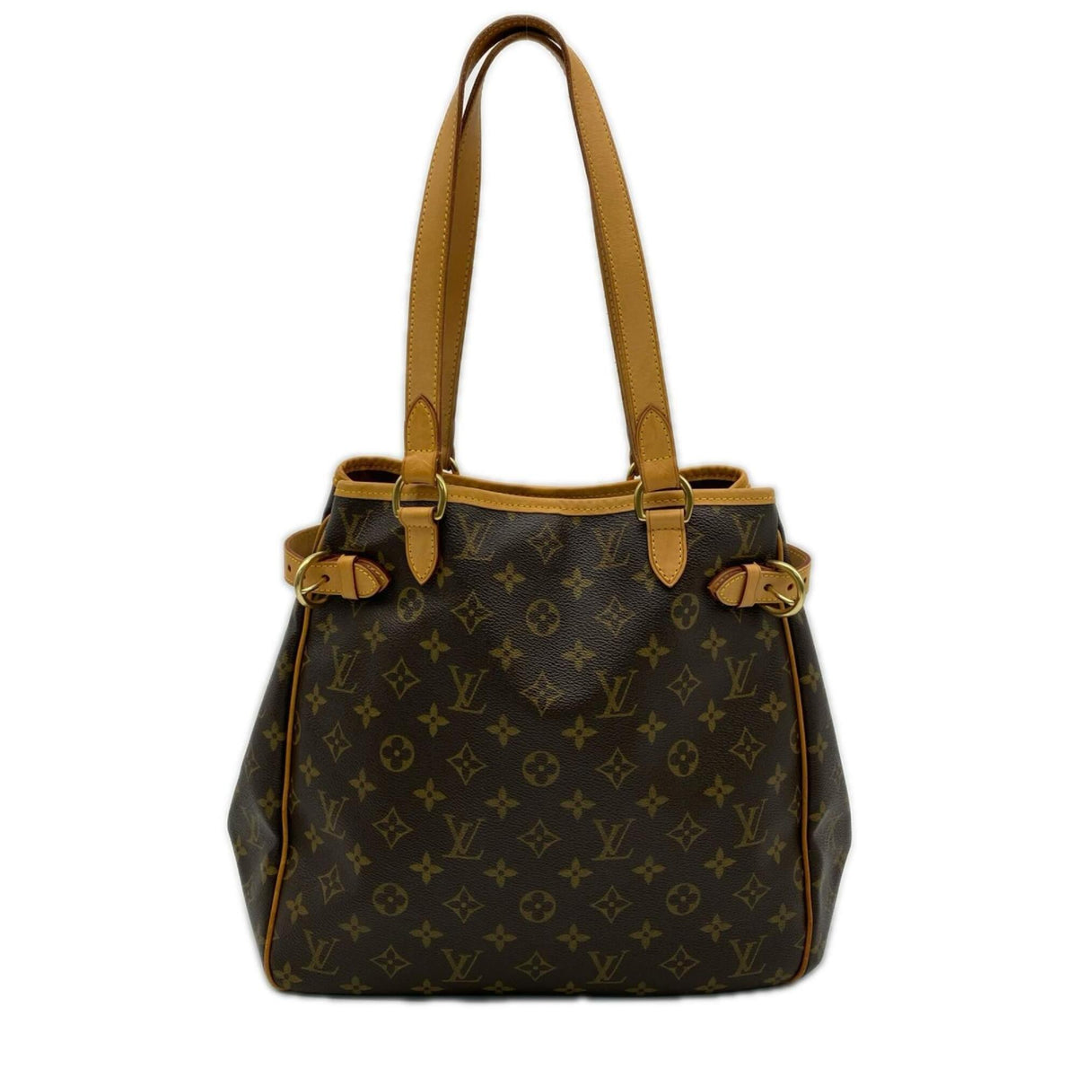 Louis Vuitton Beige Brown Coated Canvas Leather Handbag (Pre-Owned)