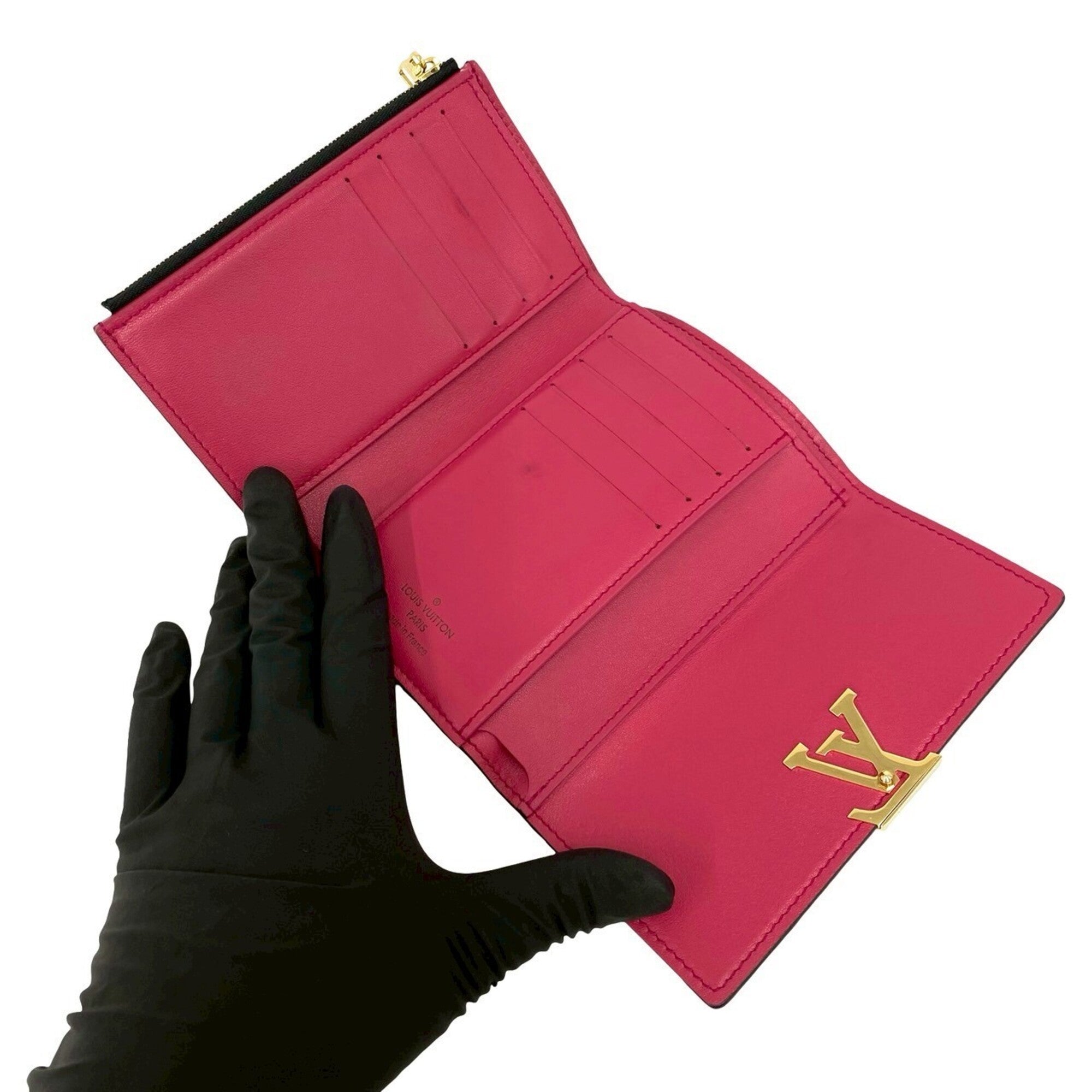Louis Vuitton Black Leather Wallet (Tri-Fold) (Pre-Owned)