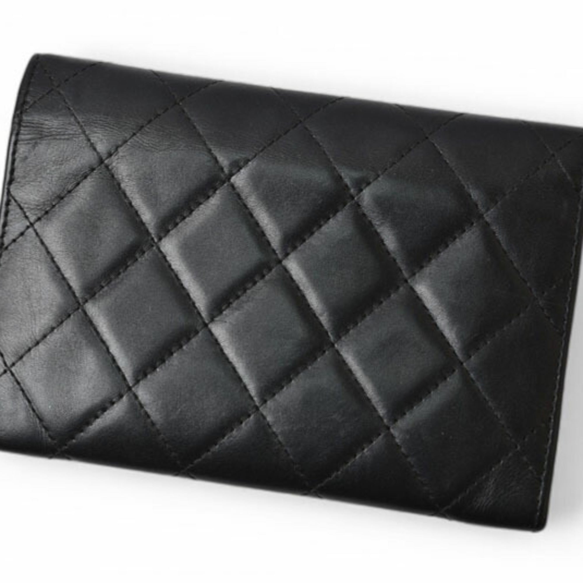 Chanel Black Pink Leather Wallet (Bi-Fold) (Pre-Owned)