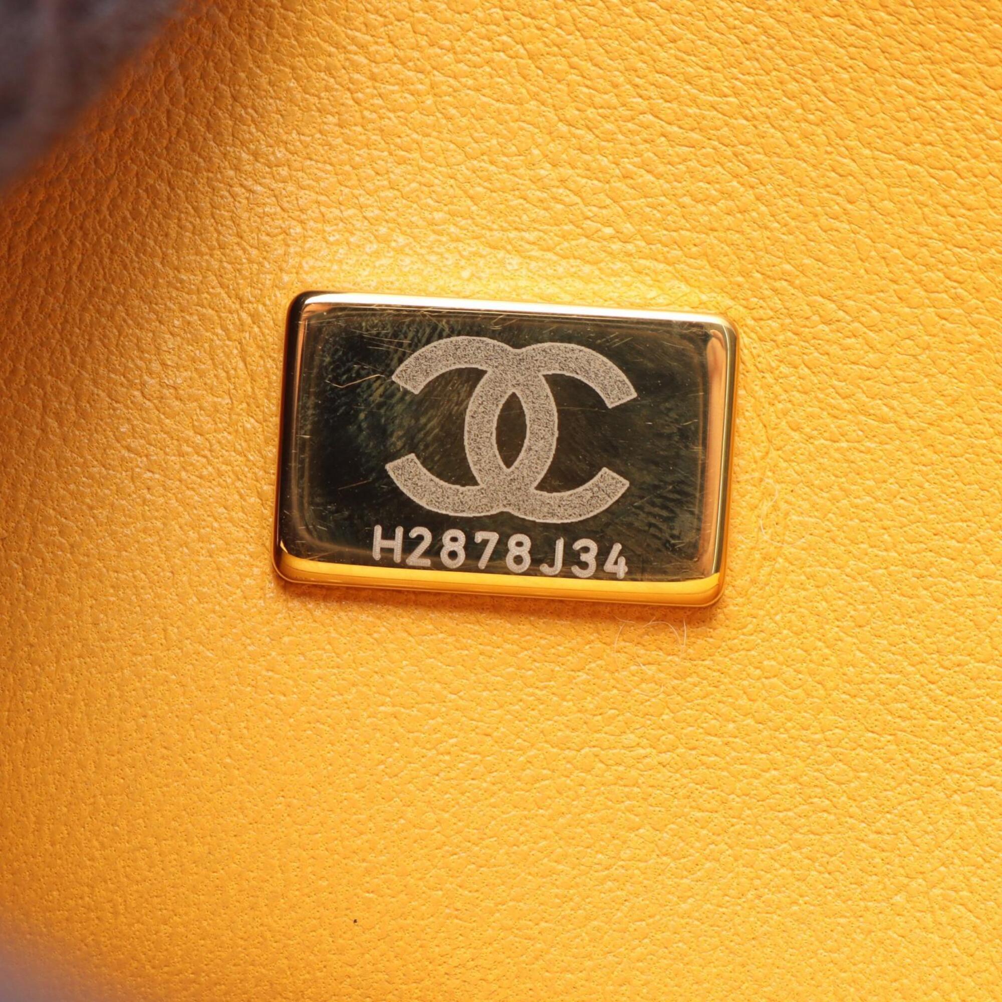 Chanel Yellow Grained Calfskin Handbag Shoulder Bag (Pre-Owned)