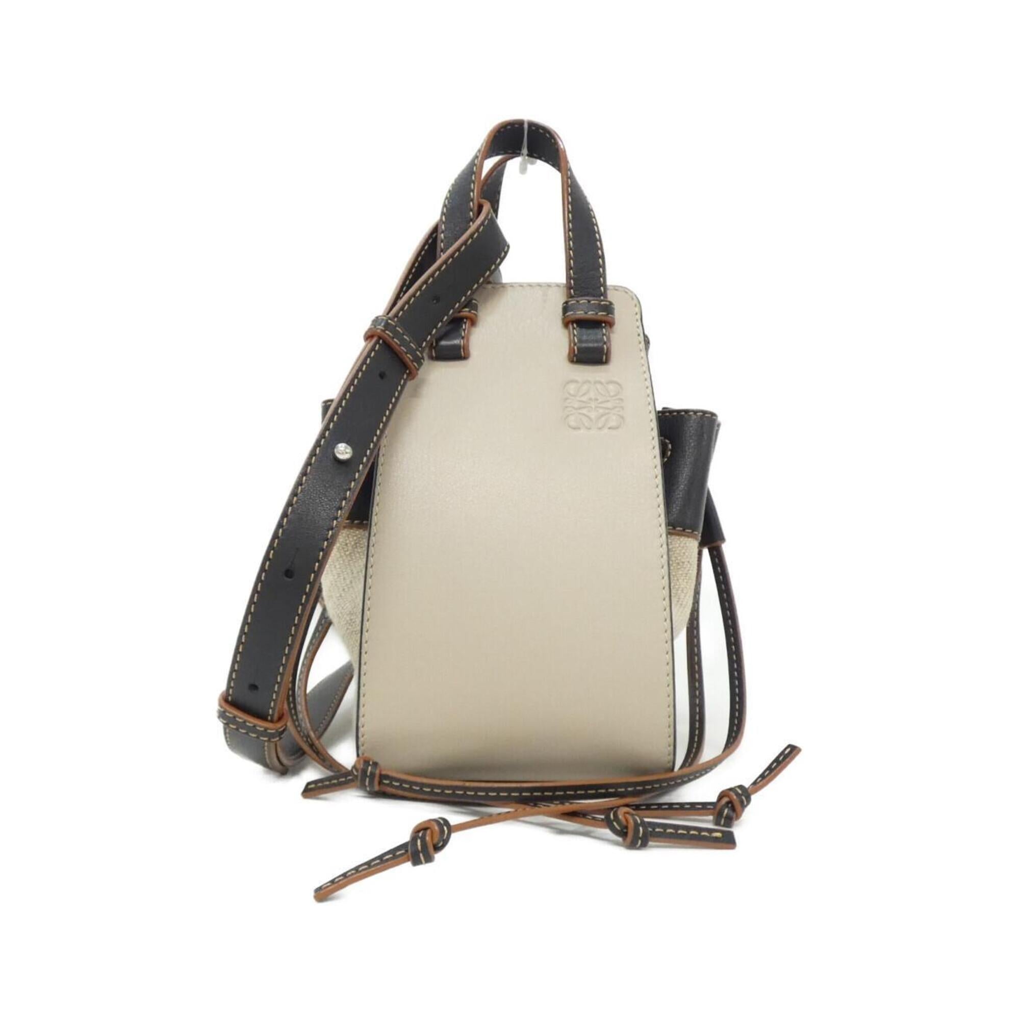 Loewe Hammock Black Linen Shoulder Bag (Pre-Owned)