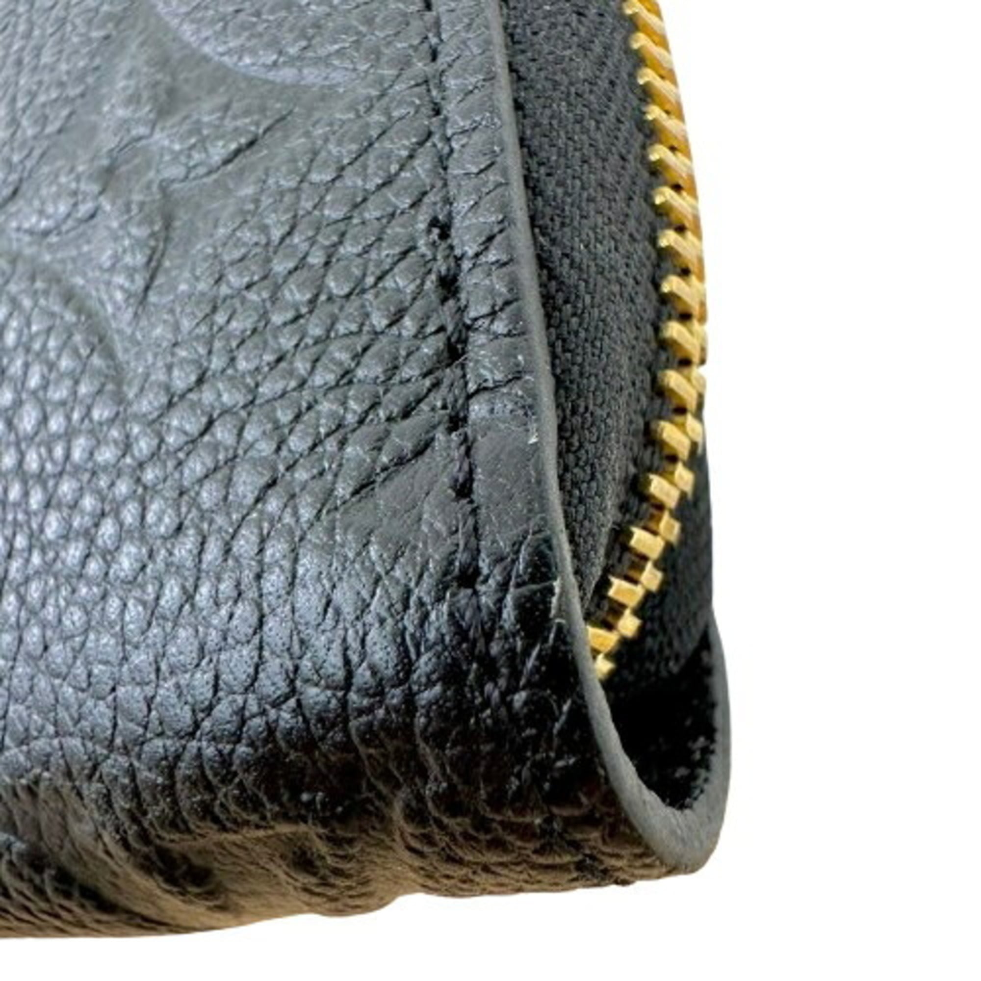 Louis Vuitton Black Leather Long Wallet (Bi-Fold) (Pre-Owned)