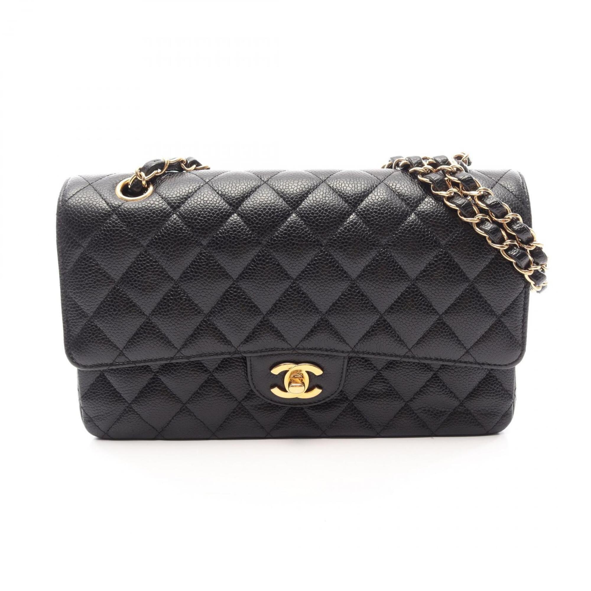Chanel Black Grained Calfskin Handbag Shoulder Bag (Pre-Owned)