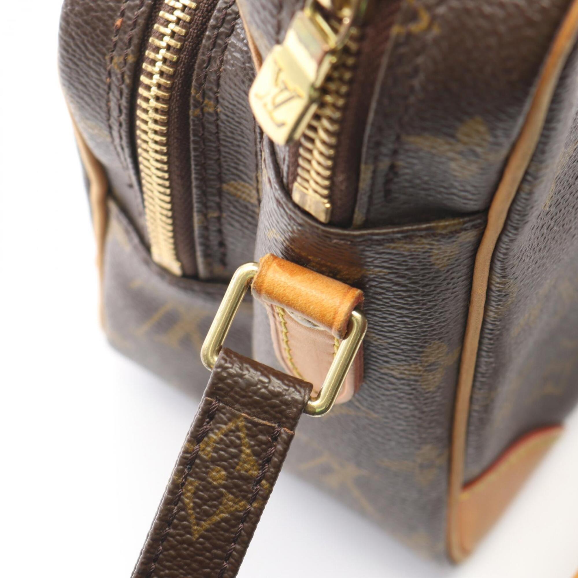 Louis Vuitton Brown Monogram Coated Canvas Leather Handbag Shoulder Bag (Pre-Owned)