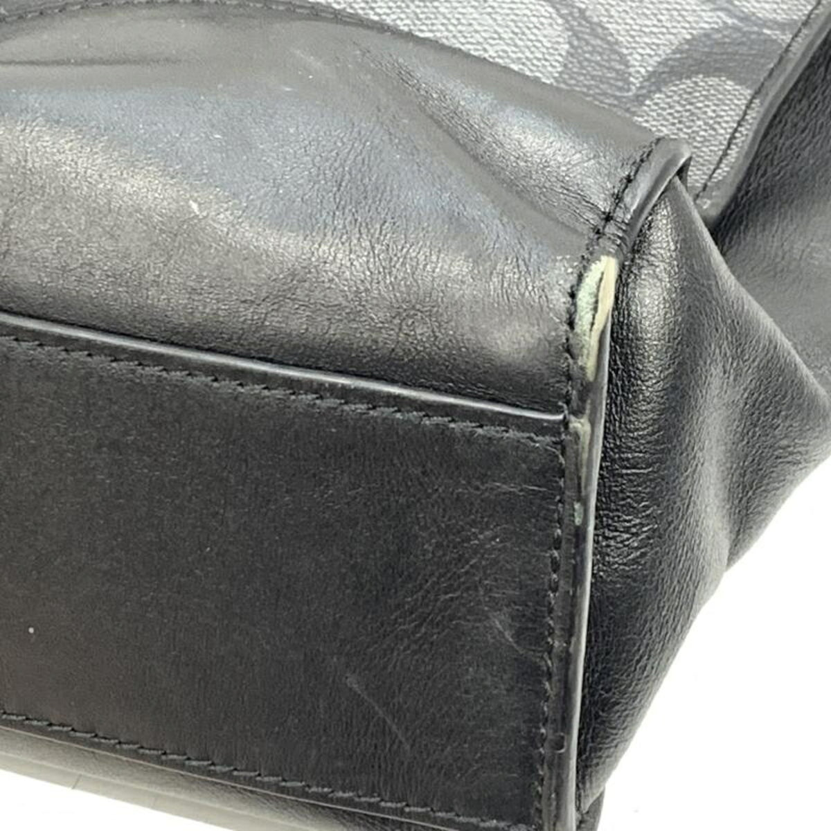 Coach Gray Signature Line Tote Bag (Pre-Owned)