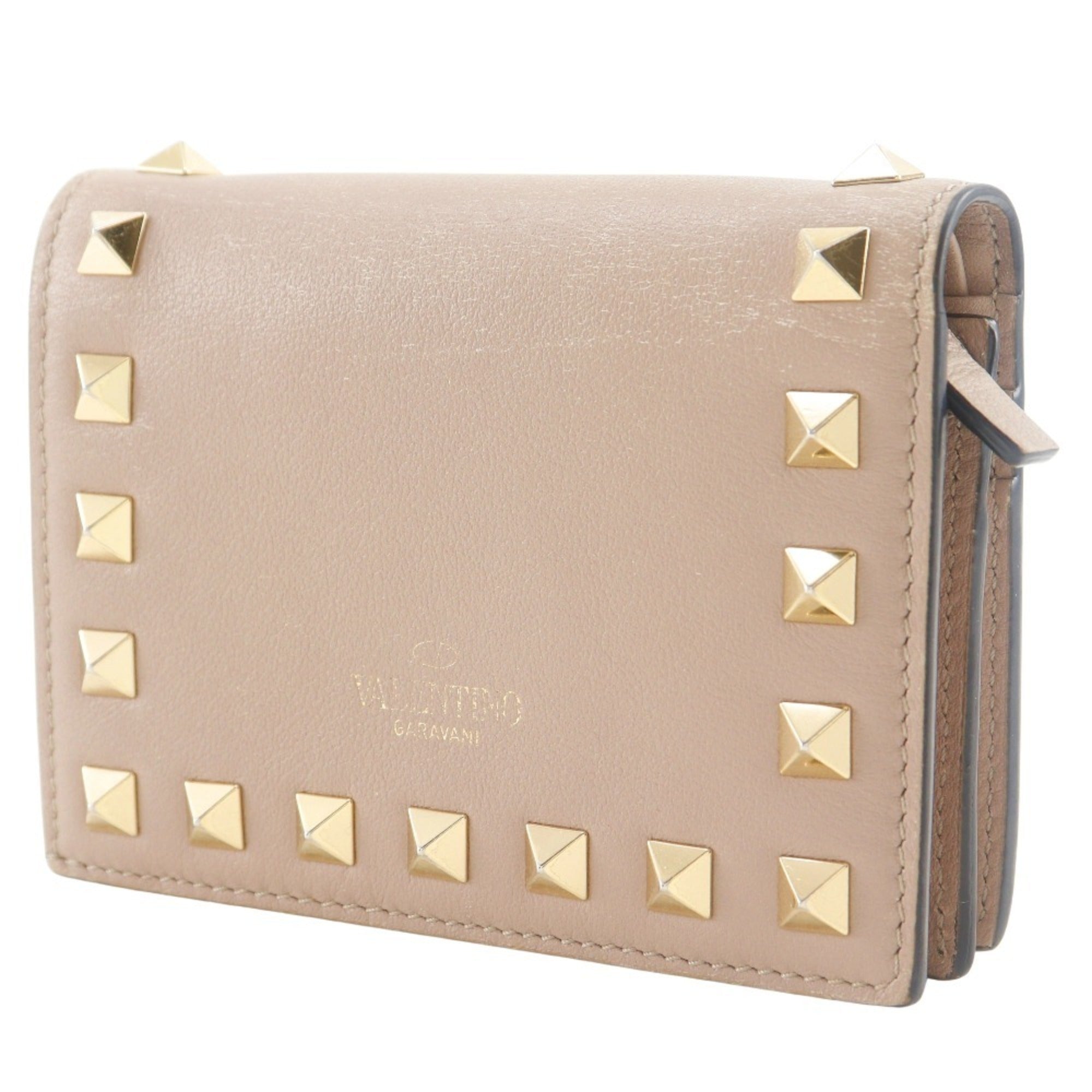Valentino Beige Leather Wallet (Bi-Fold) (Pre-Owned)