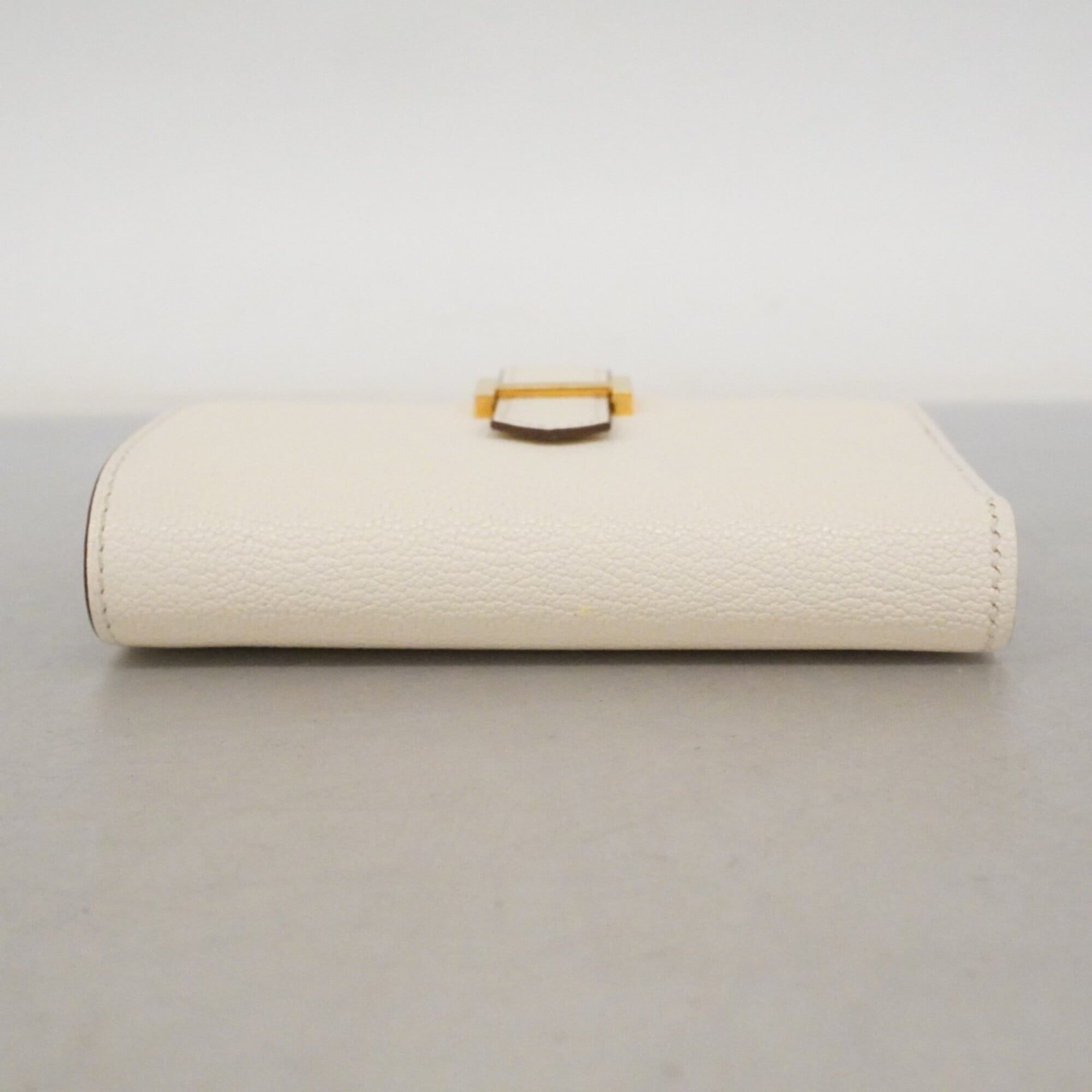 Hermes White Chevre Myzore Leather Wallet (Tri-Fold) (Pre-Owned)