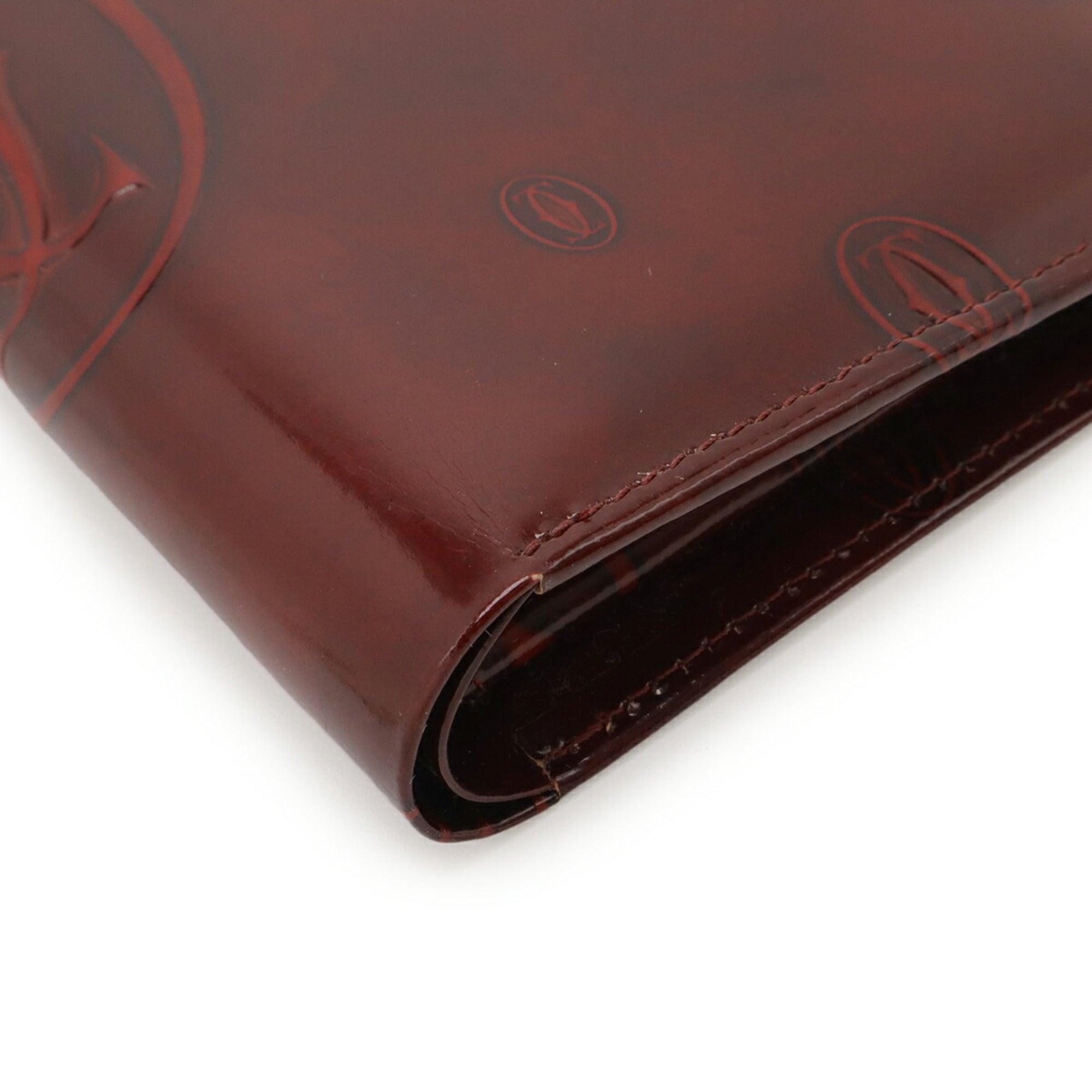 Cartier Happy Birthday Bordeaux Patent Leather Wallet (Bi-Fold) (Pre-Owned)