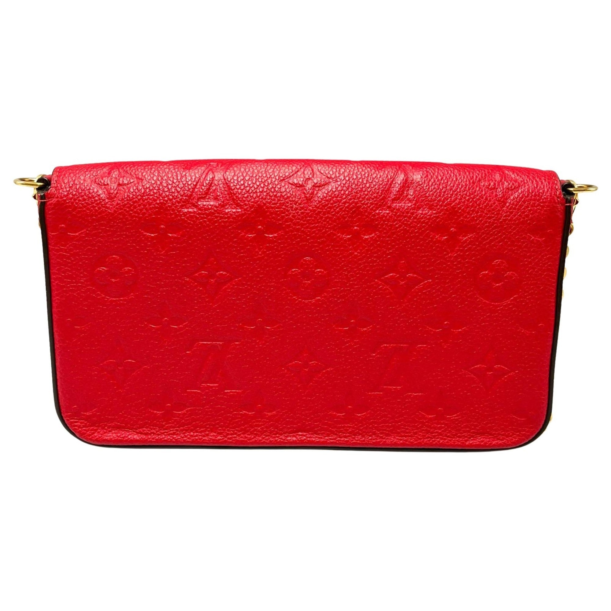 Louis Vuitton Red Color Monogram Empreinte Pochette Shoulder Bag (Pre-Owned)