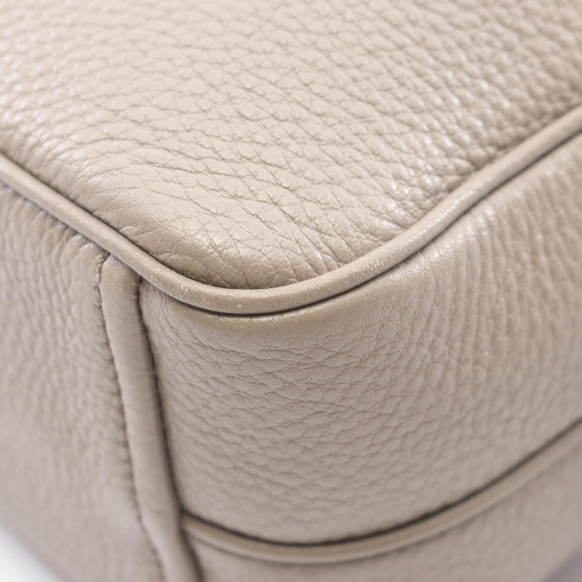Prada Beige Leather Handbag Shoulder Bag (Pre-Owned)