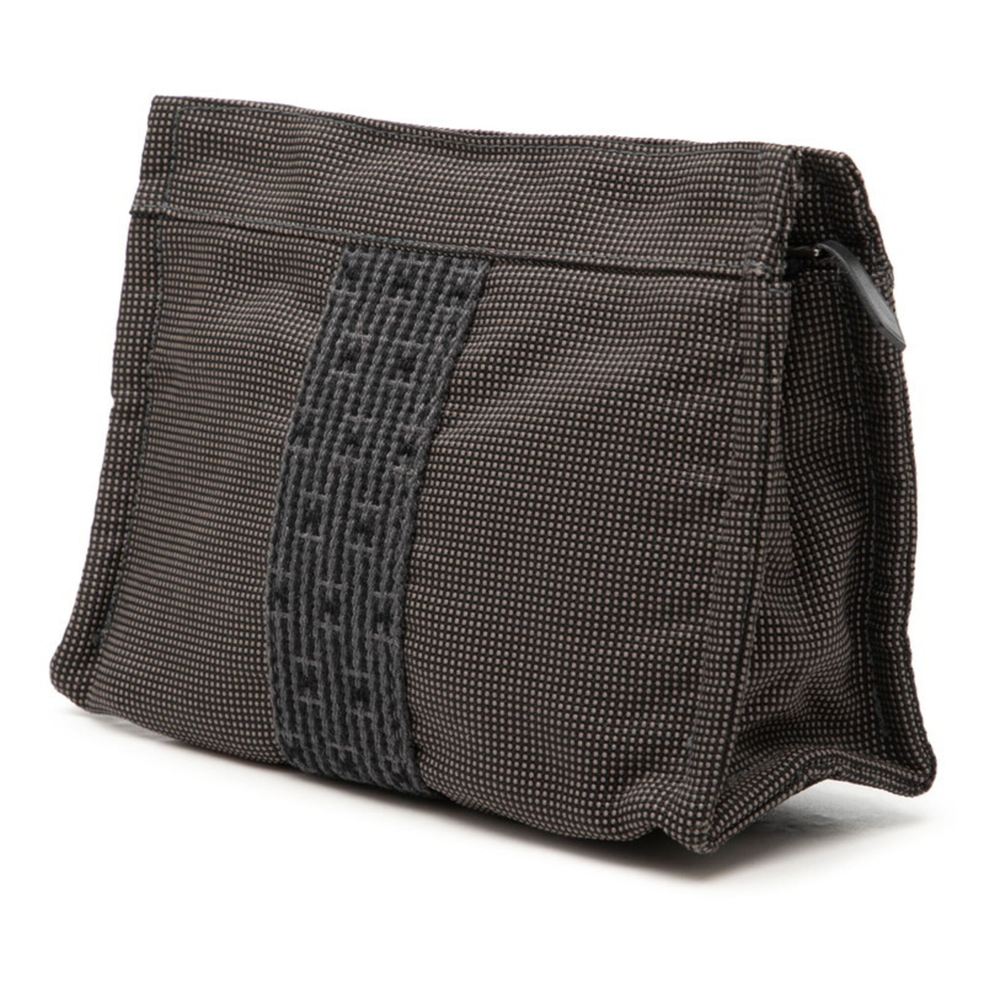 Hermes Gray Polyester Polyamide Handbag Pouch (Pre-Owned)