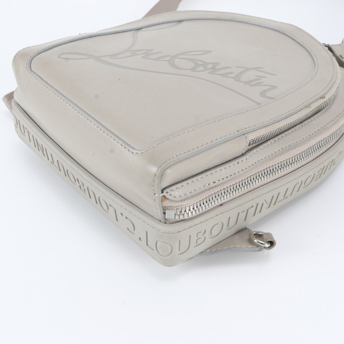Christian Louboutin Gray Leather Crossbody Bag (Pre-Owned)