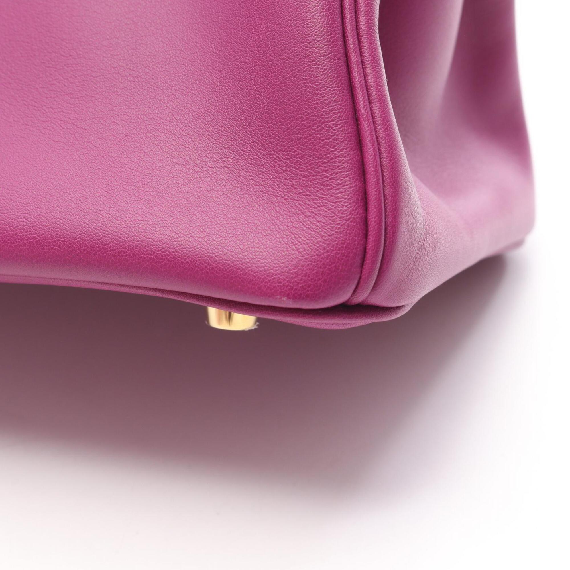 Hermes Anemone Purple Swift Leather Handbag (Pre-Owned)