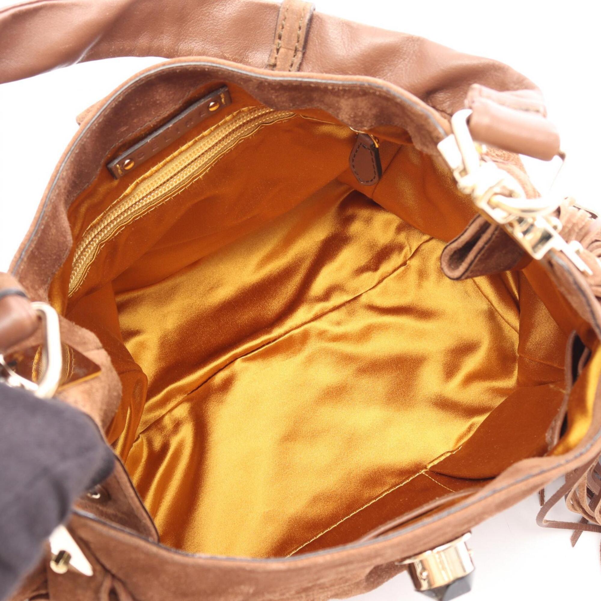 Celine Brown Suede Handbag Shoulder Bag (Pre-Owned)