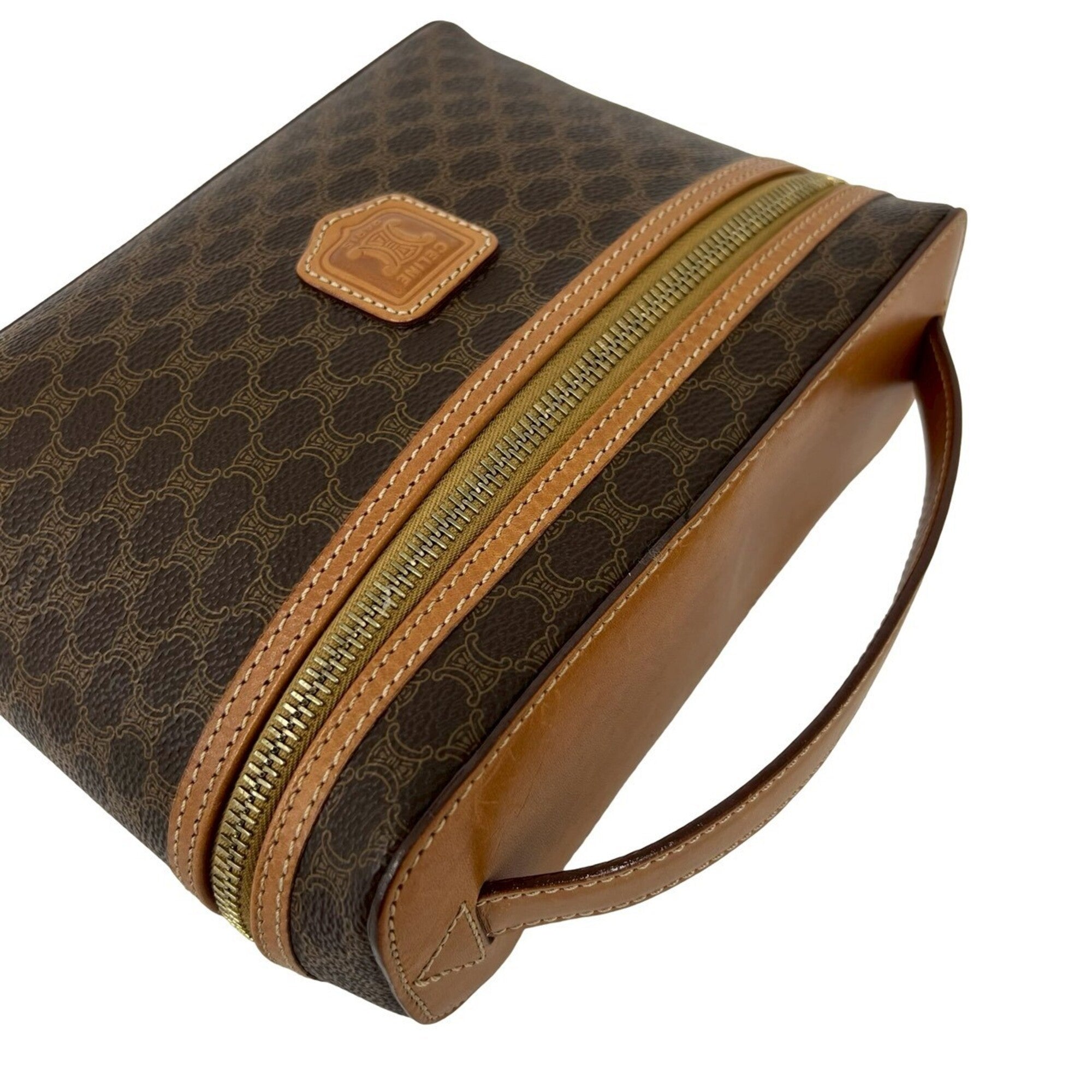 Celine Brown Pvc Leather Handbag Vanity Bag (Pre-Owned)