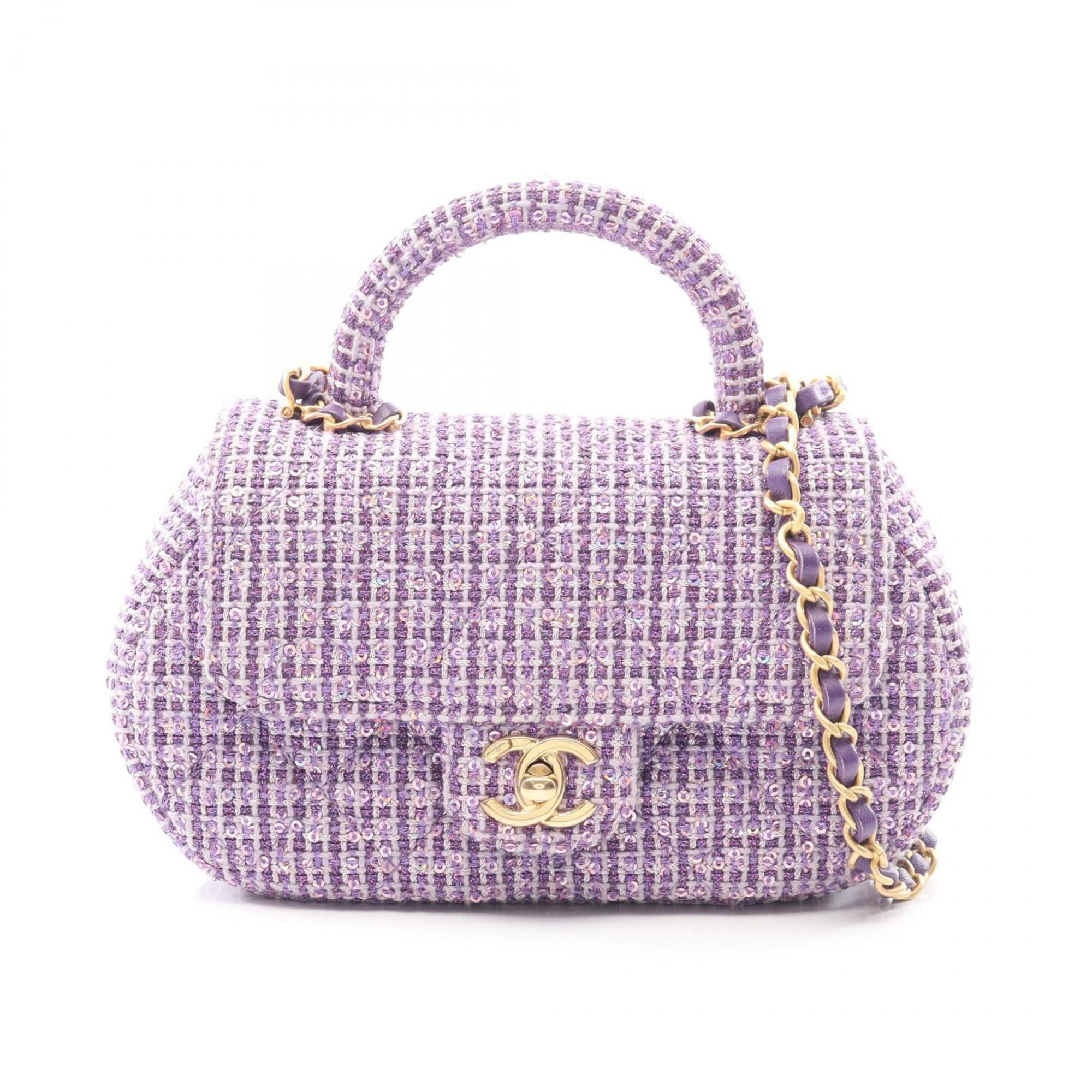 Chanel Purple Fabric Shoulder Bag (Pre-Owned)