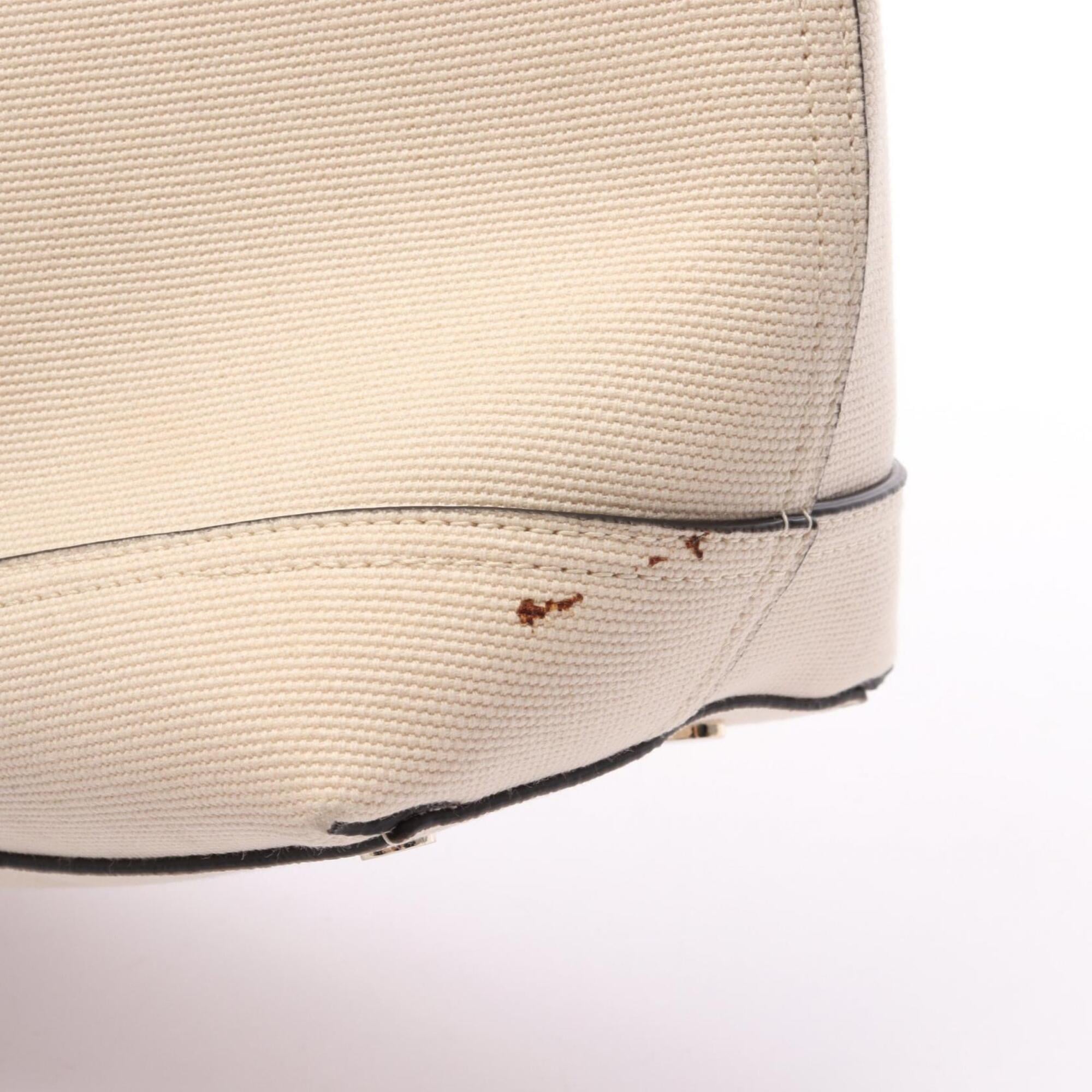 Jimmy Choo Brown Ivory Canvas Leather Handbag Tote Bag (Pre-Owned)