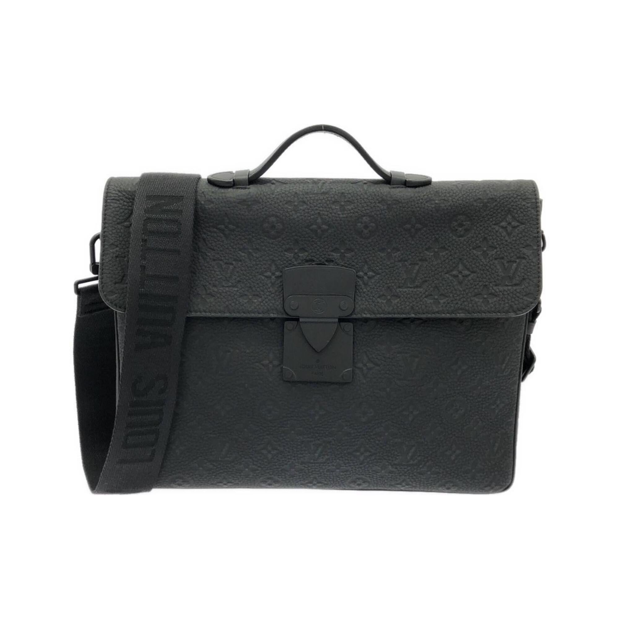 Louis Vuitton Black Leather Briefcase Handbag (Pre-Owned)