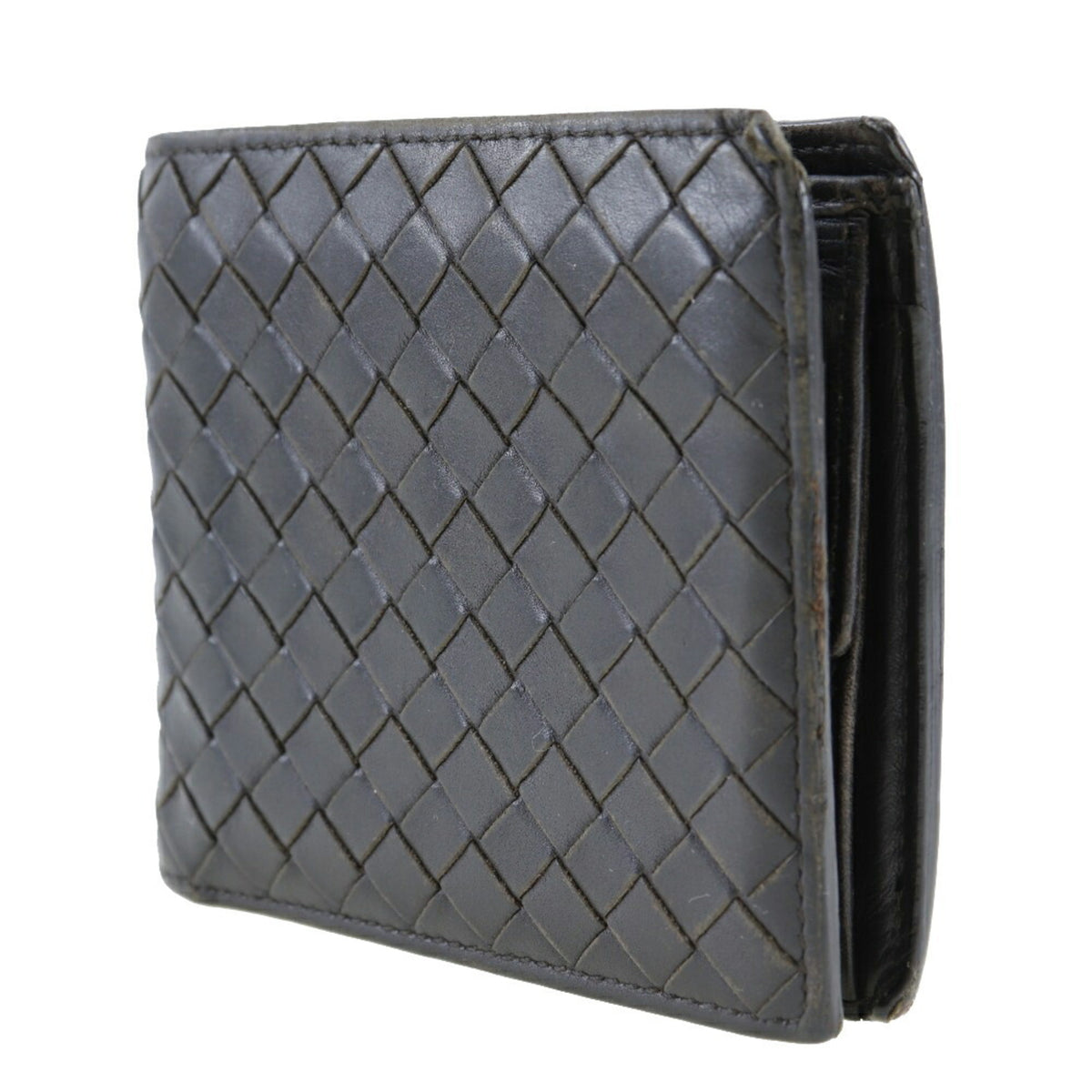 Bottega Veneta Intrecciato Dark Brown Leather Wallet (Bi-Fold) (Pre-Owned)