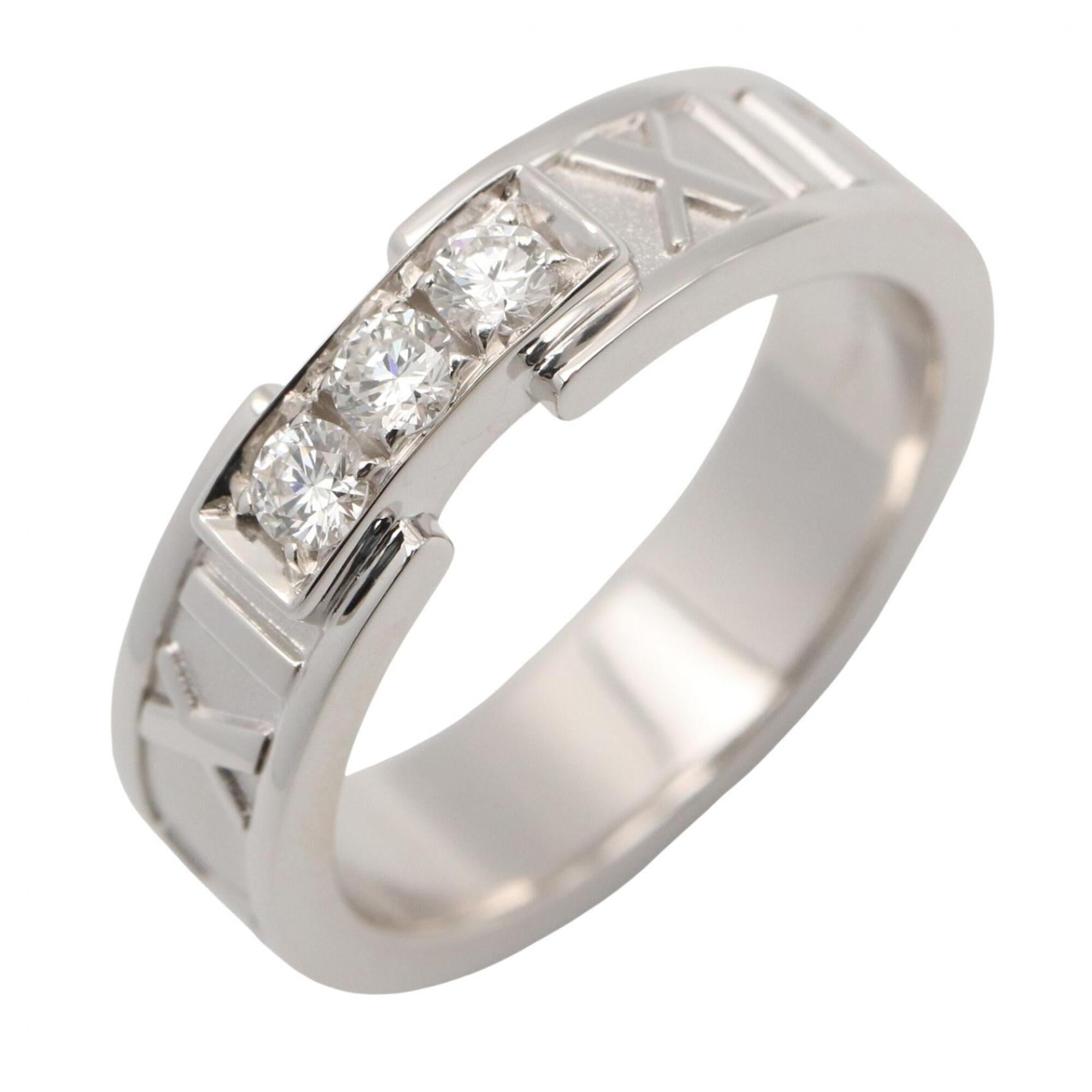 Tiffany Silver Clear White Gold (18K) Band Ring (Pre-Owned)