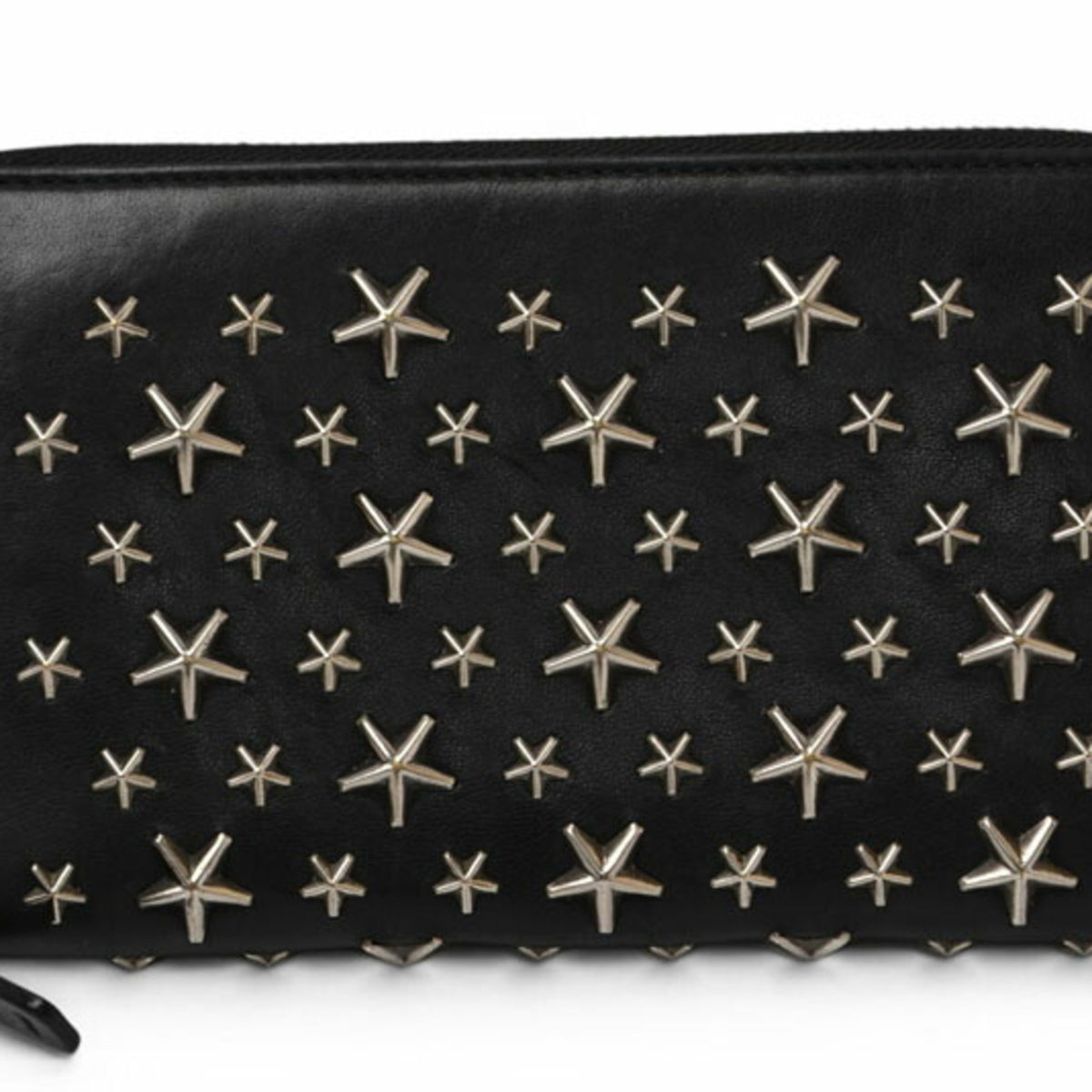 Jimmy Choo Black Leather Long Wallet (Bi-Fold) (Pre-Owned)