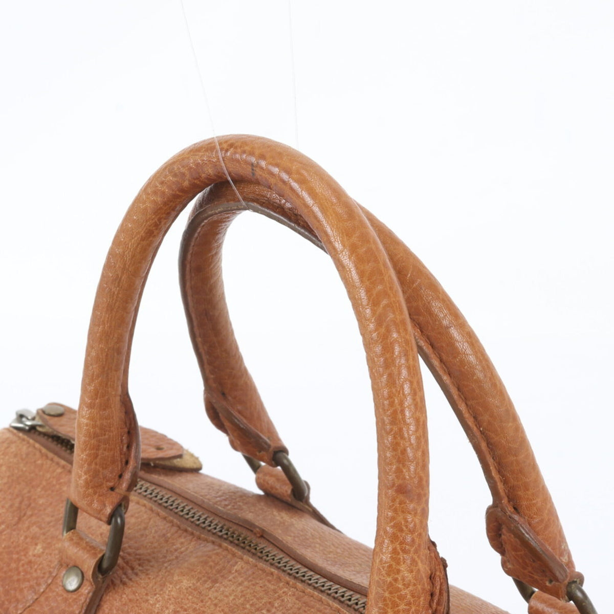 Ralph Lauren Camel Leather Boston Bag Handbag (Pre-Owned)